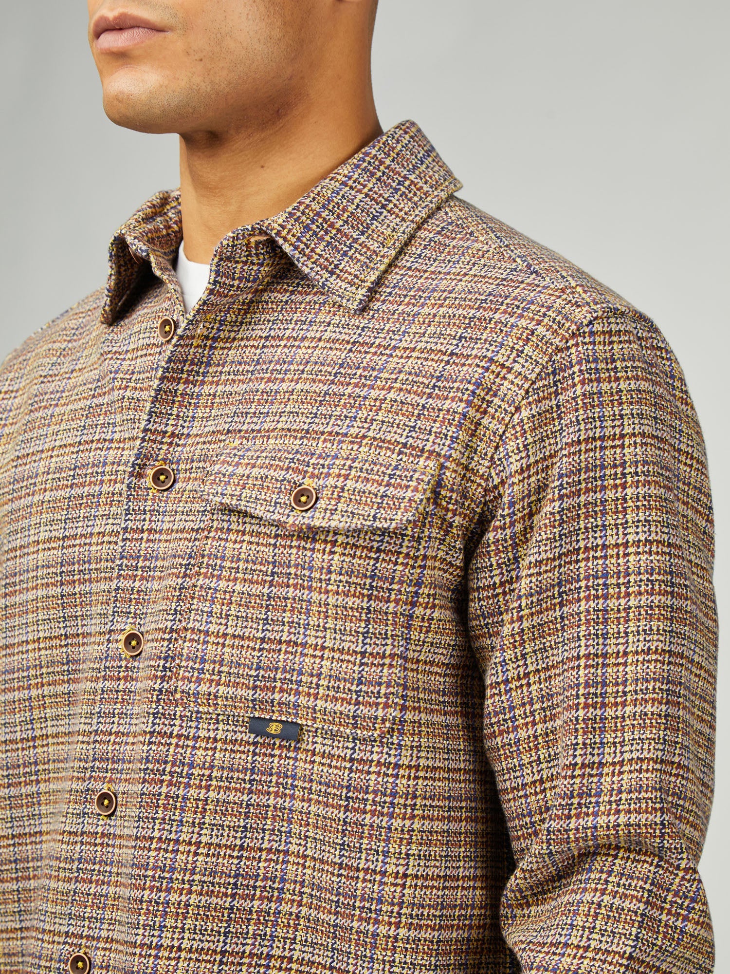 Ben Sherman - Diffused Plain Overshirt - Rust
