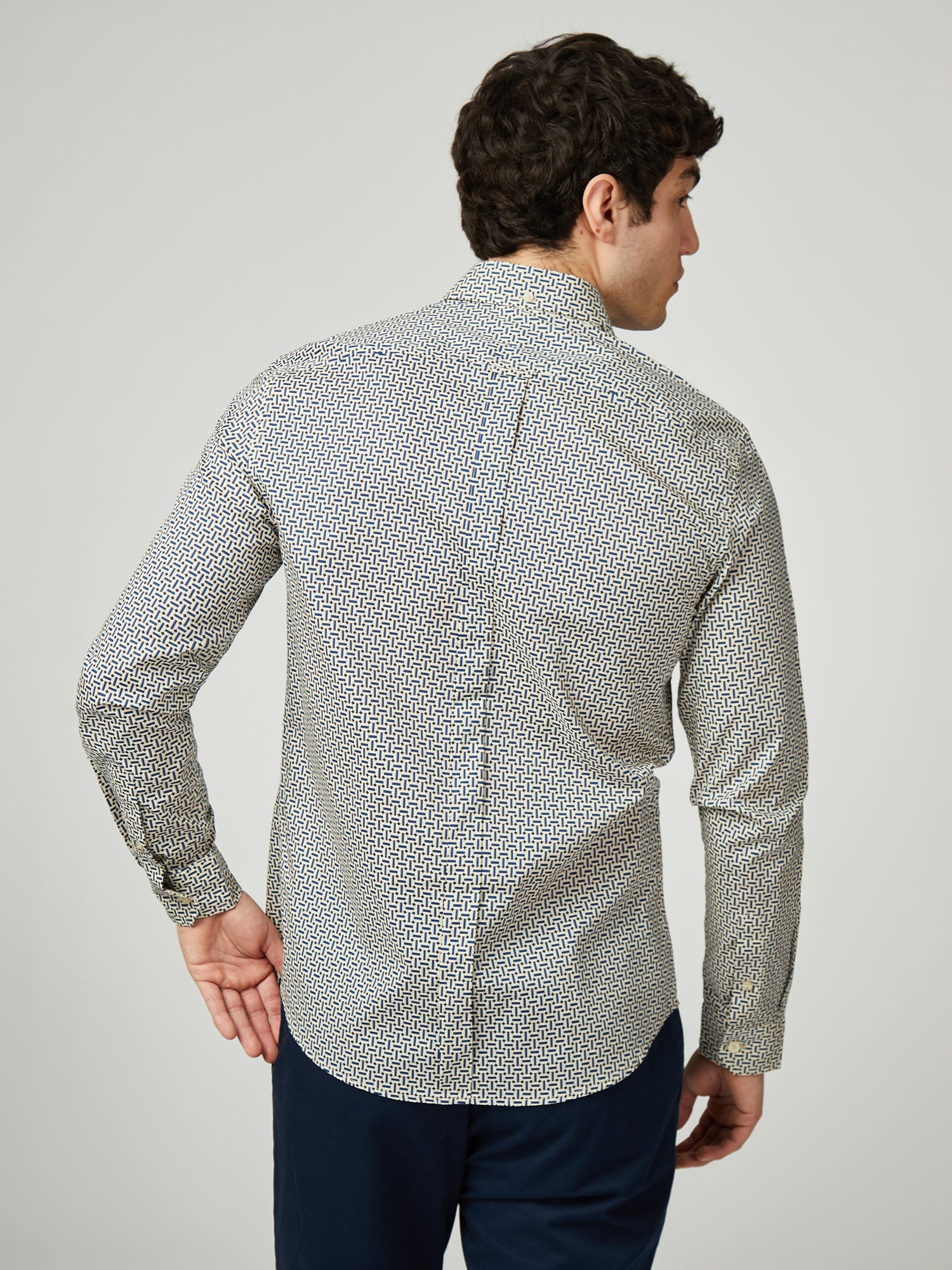 Ben Sherman - Split Spot Print LS Shirt - Fog