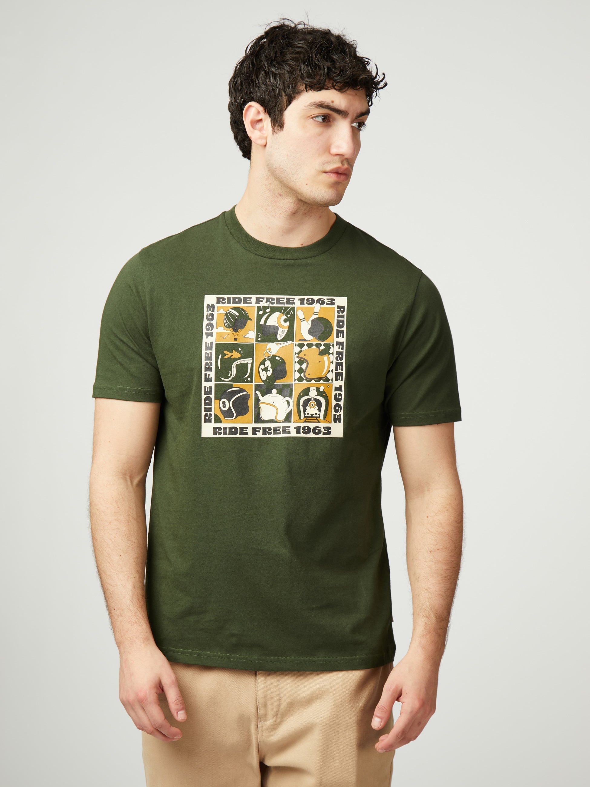Ben Sherman - Trippy Helmets Tee - Camouflage