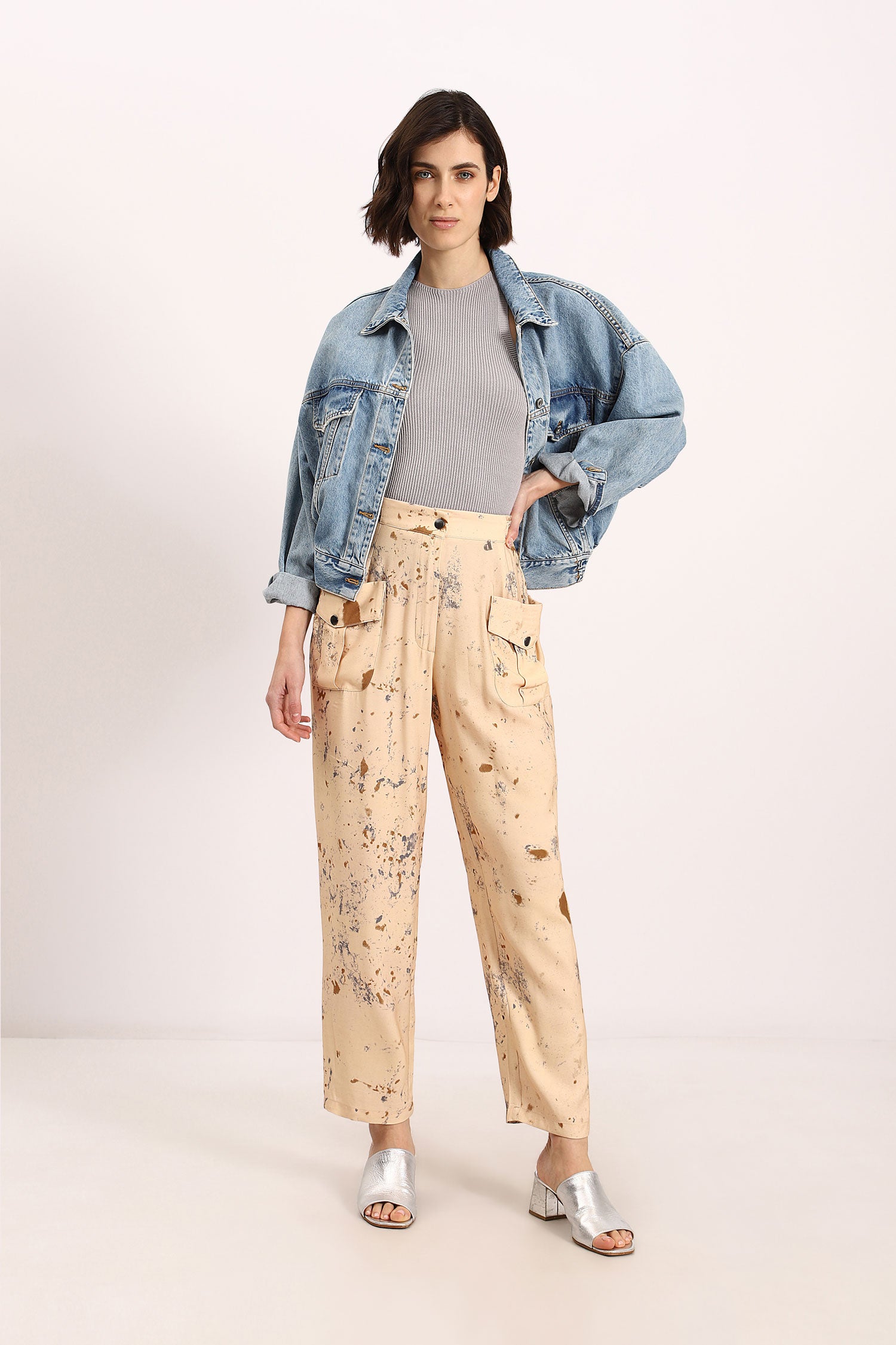 Dixie - Paint Splatter Print Pant - Burro