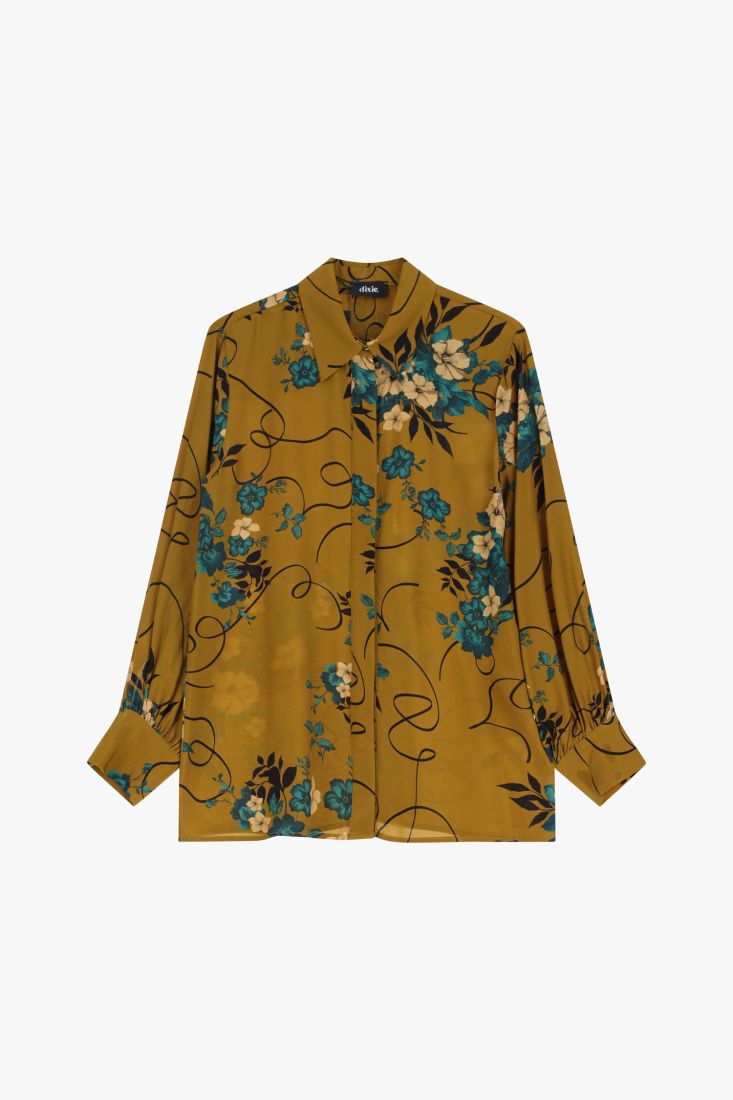 Dixie - Floral Print Shirt - Ocra