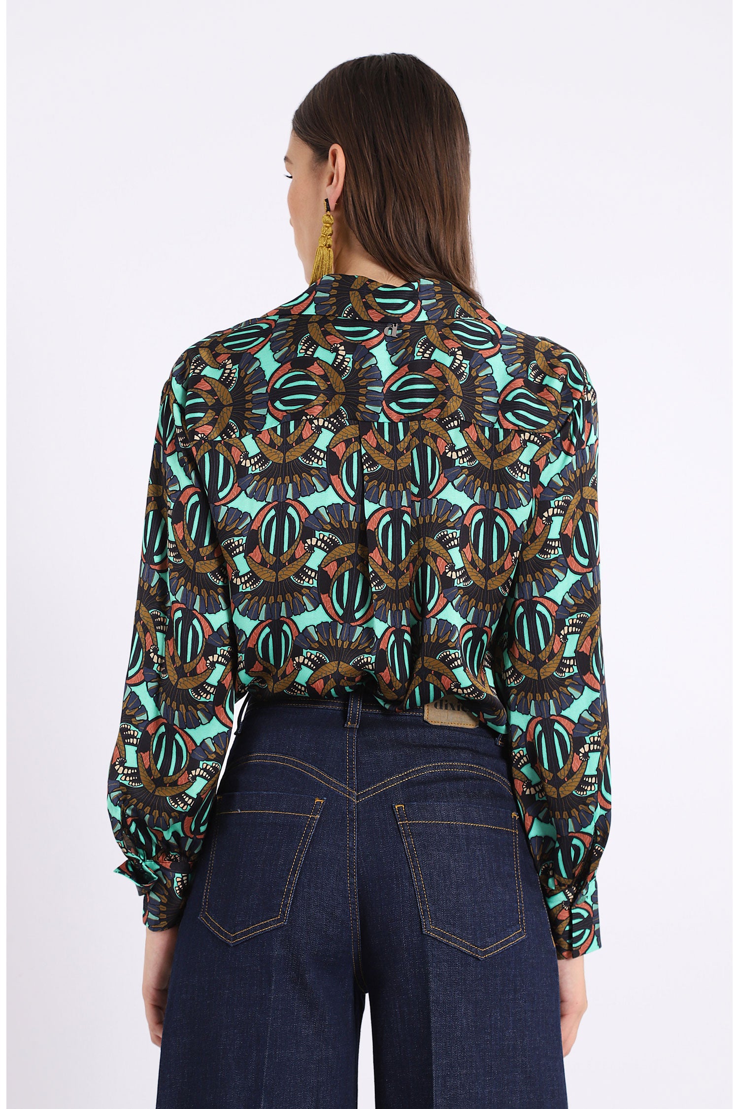Dixie - Peacock LS Shirt - Turchese