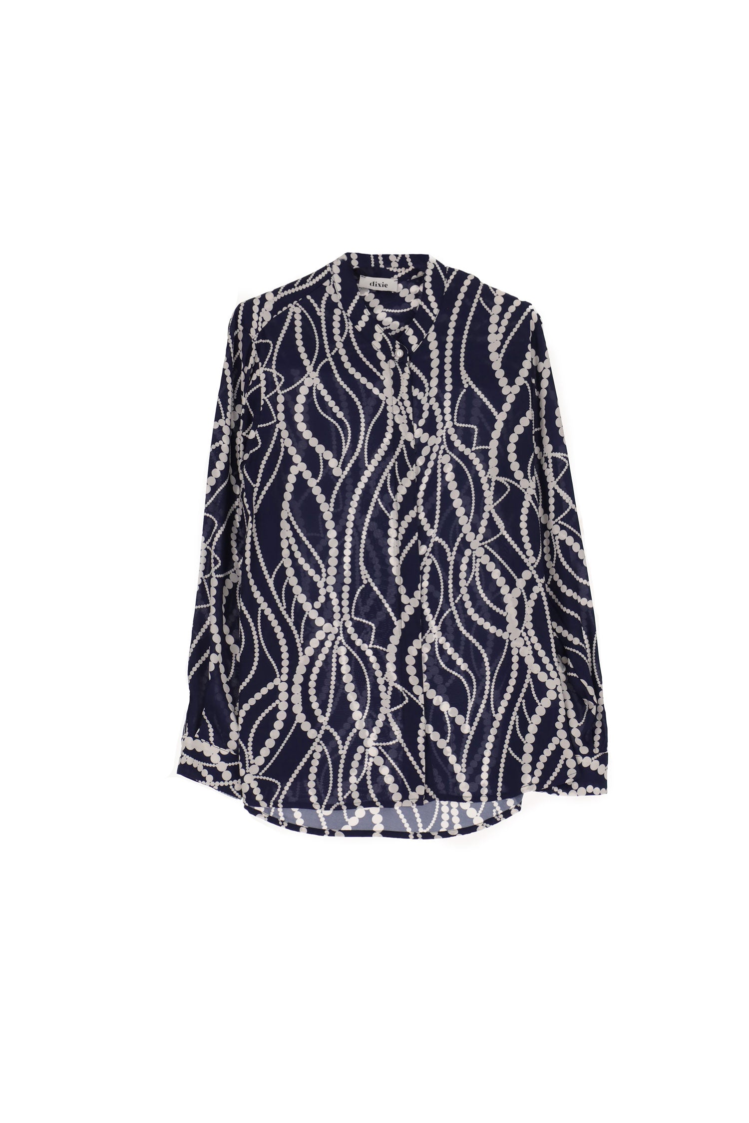 Dixie - Pearl Print LS Blouse - Blu