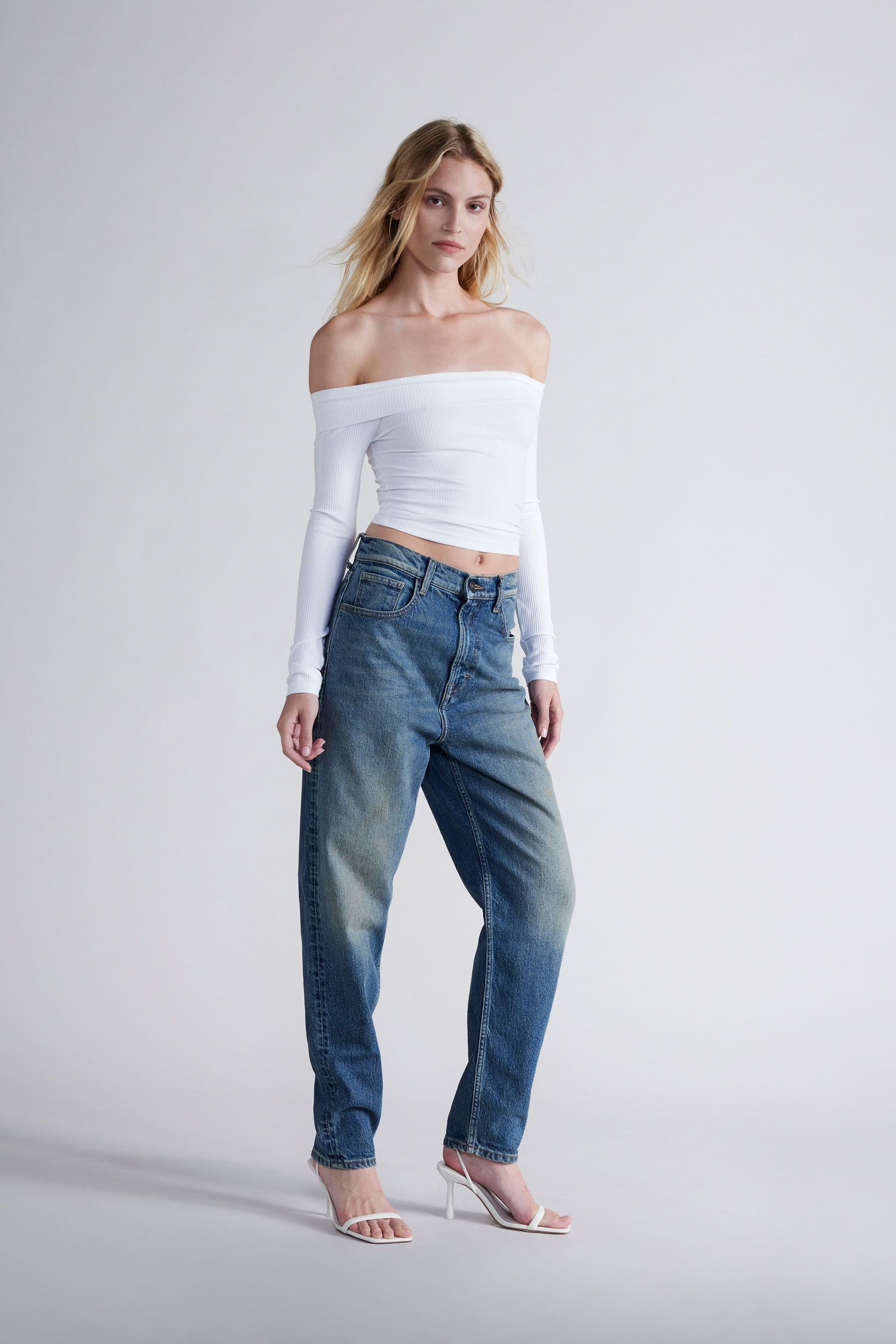 Please - Baggy Faded-Effect Jean - Blu Denim