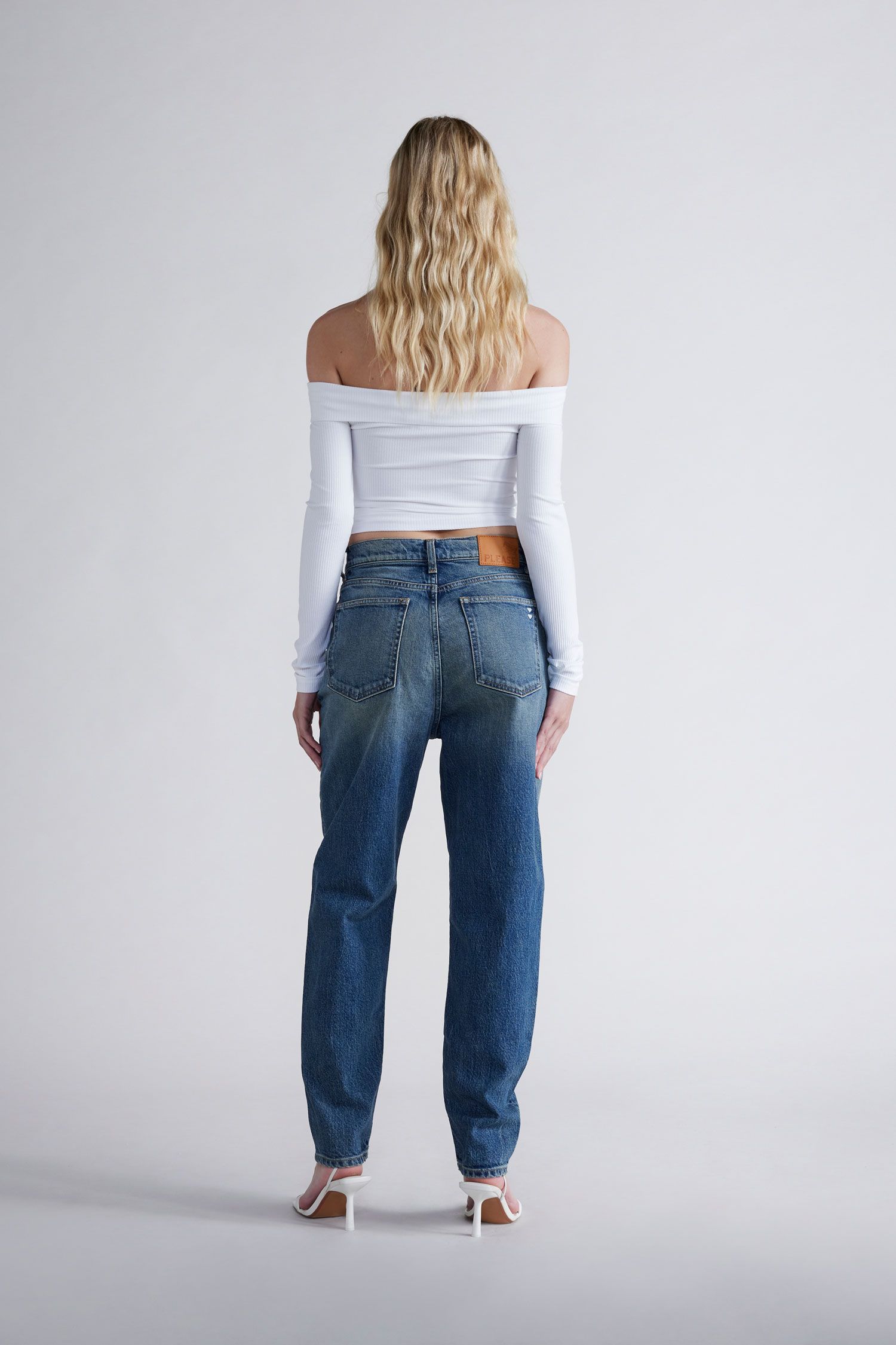 Please - Baggy Faded-Effect Jean - Blu Denim