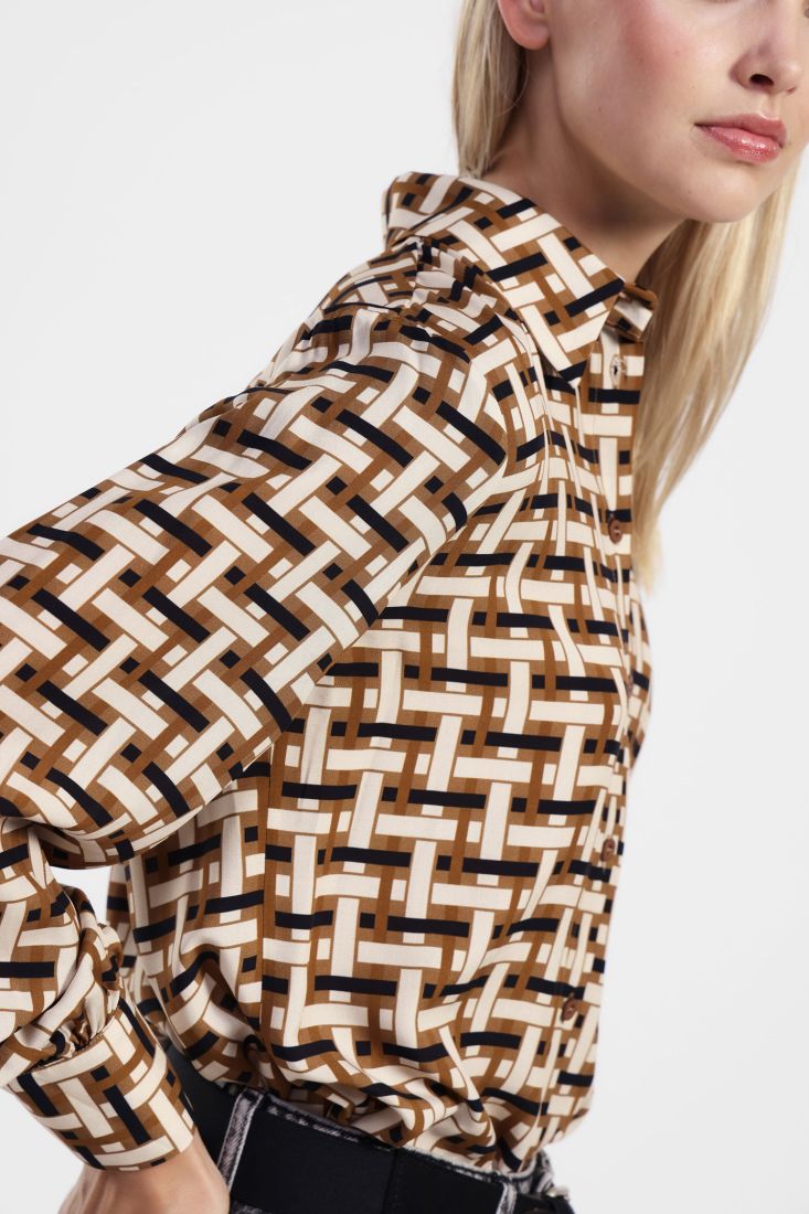 Dixie - Lattice Print Shirt - Tabacco