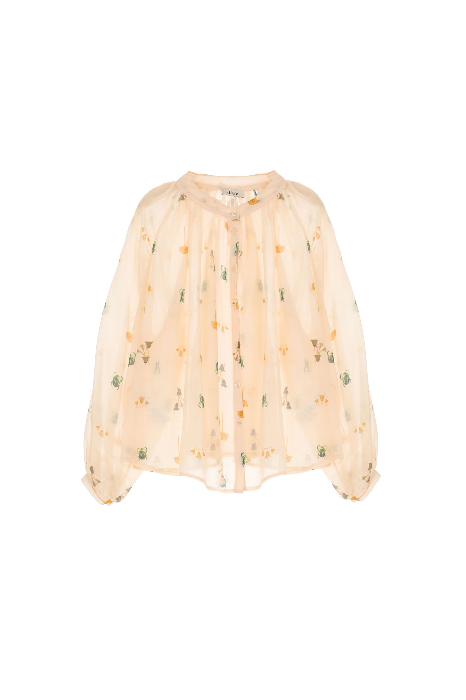 Dixie - Beetle Print LS Blouse - Cream/Multi