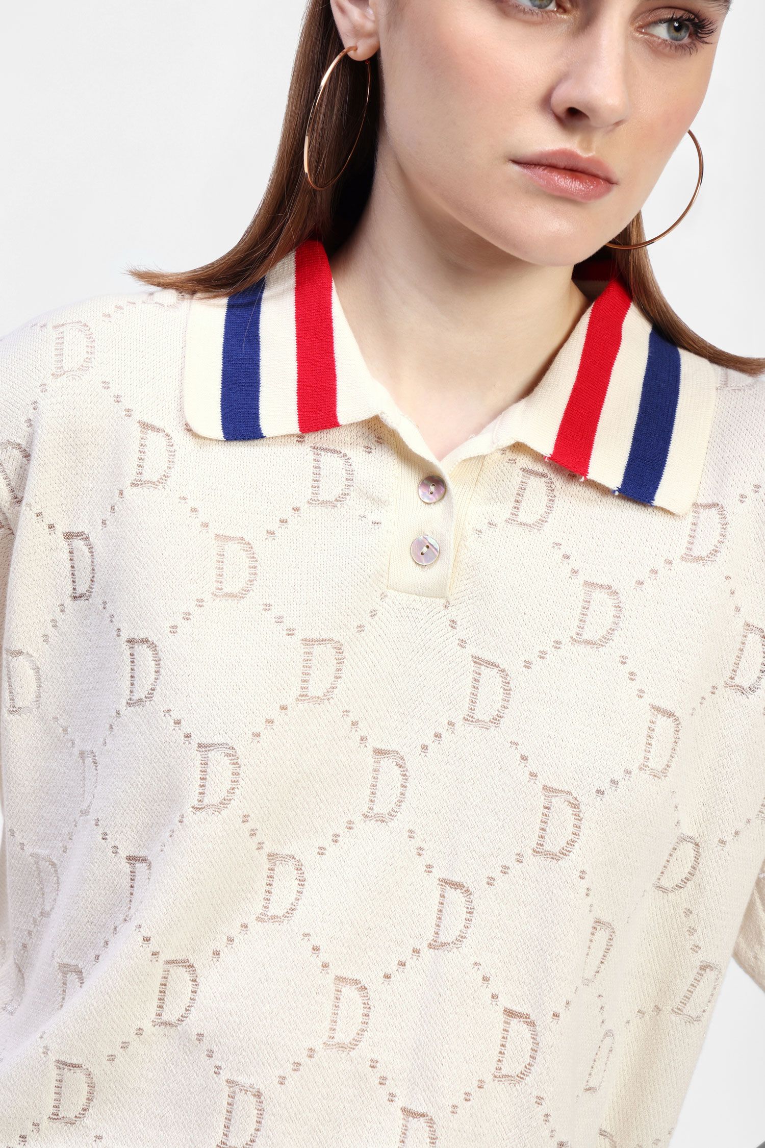 Dixie - Pique Knit Polo - White