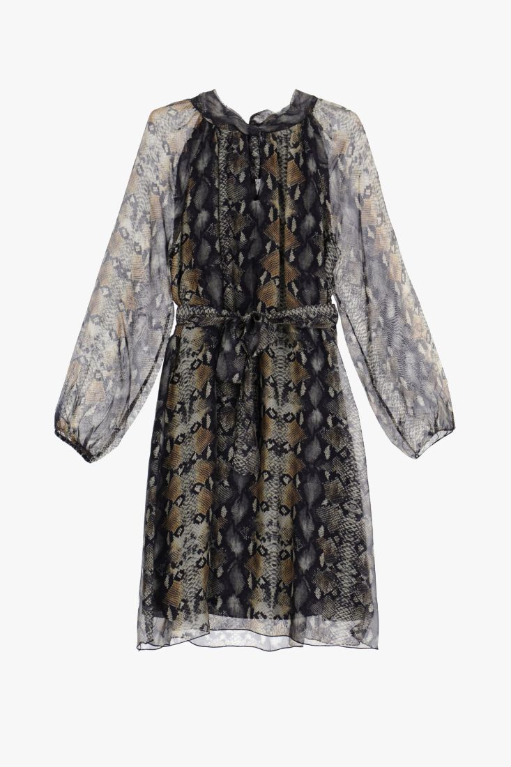 Dixie - Serpent Dress - Black/Tan