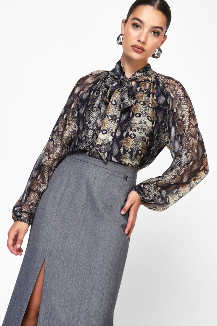Dixie - Serpent Shirt - Black/Tan