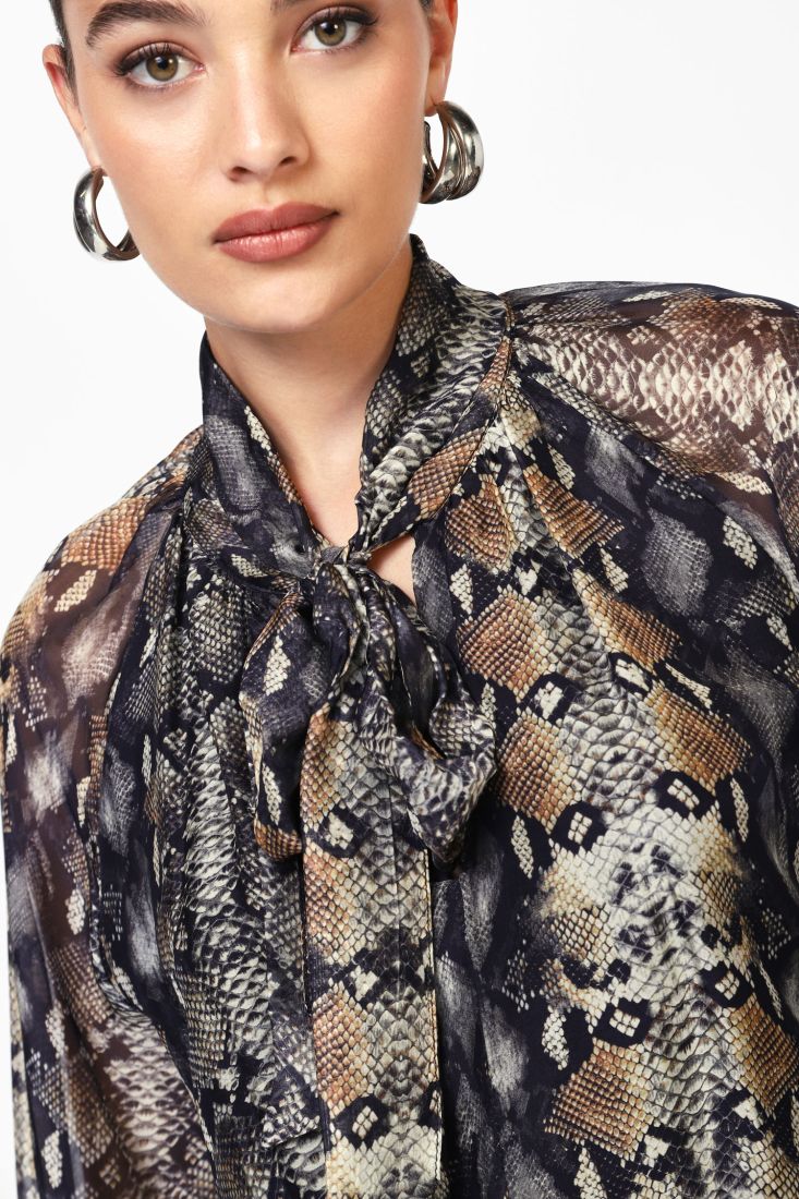 Dixie - Serpent Shirt - Black/Tan