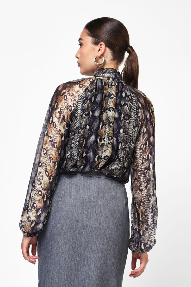 Dixie - Serpent Shirt - Black/Tan