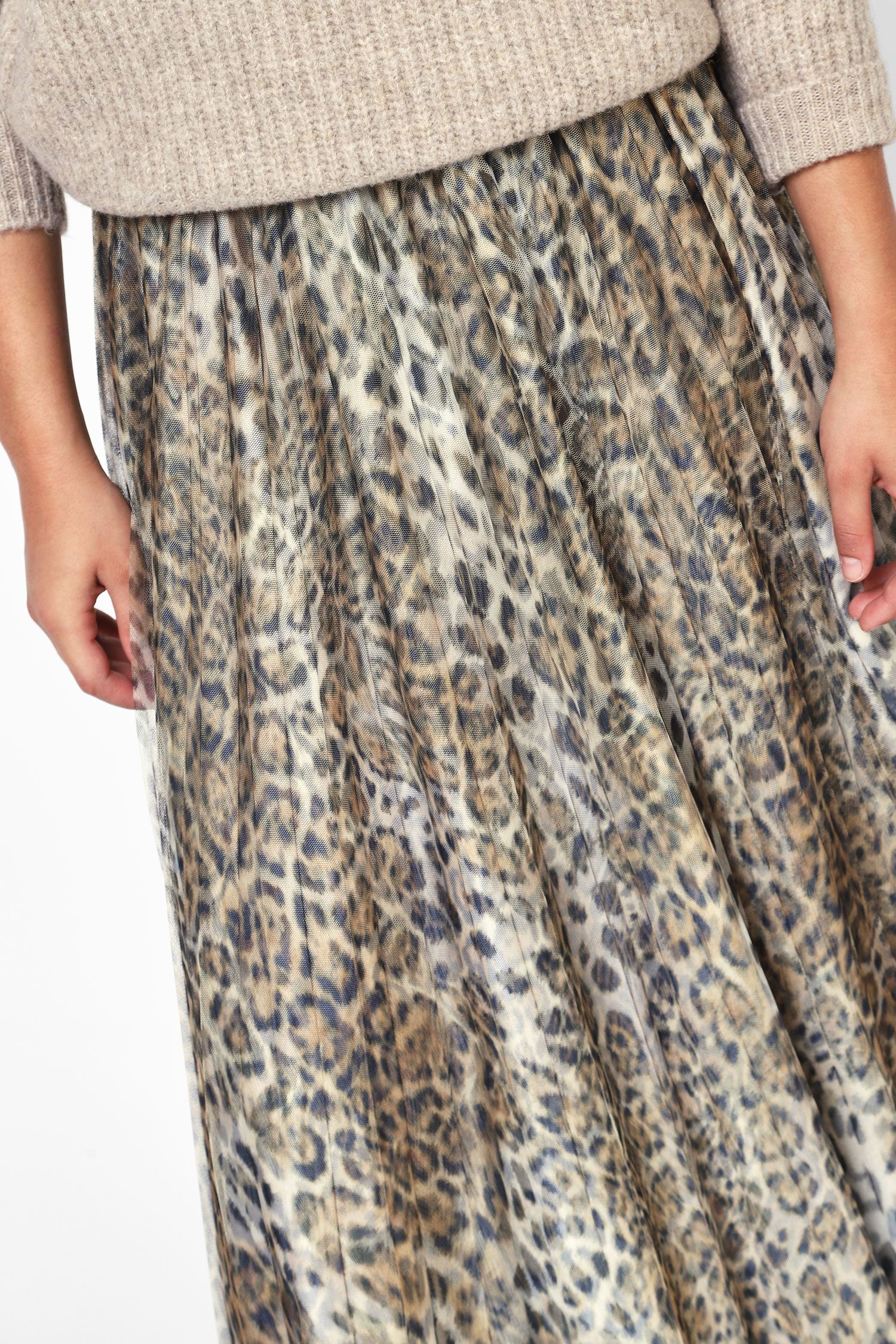 Dixie - Animal Print Skirt - Black/Tan