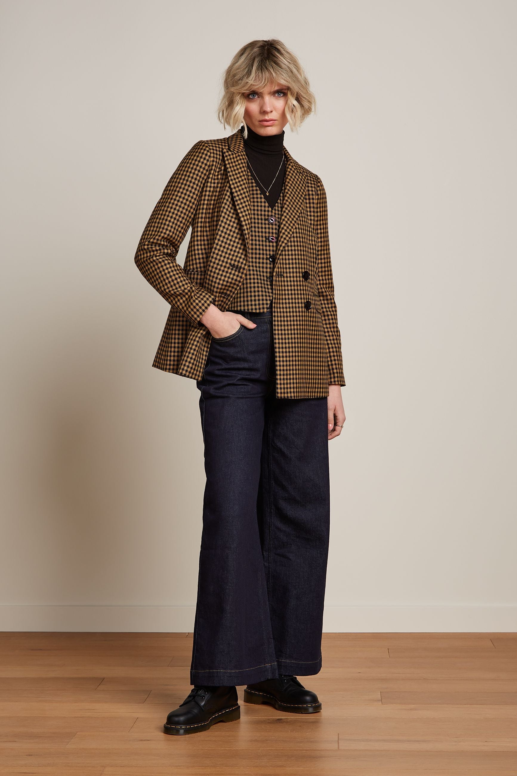 King Louie - Gilet Norman Check - Biscotti