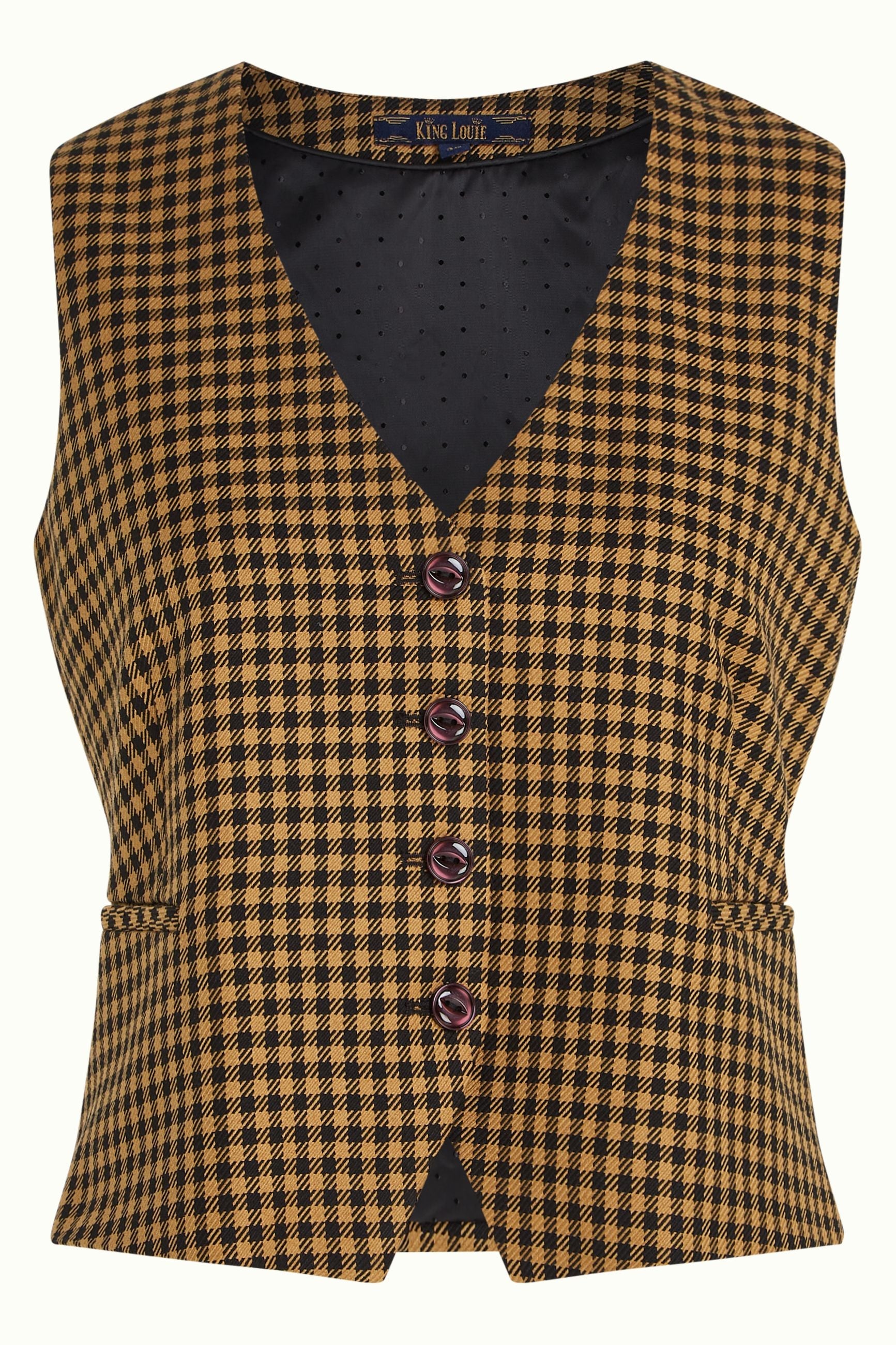 King Louie - Gilet Norman Check - Biscotti