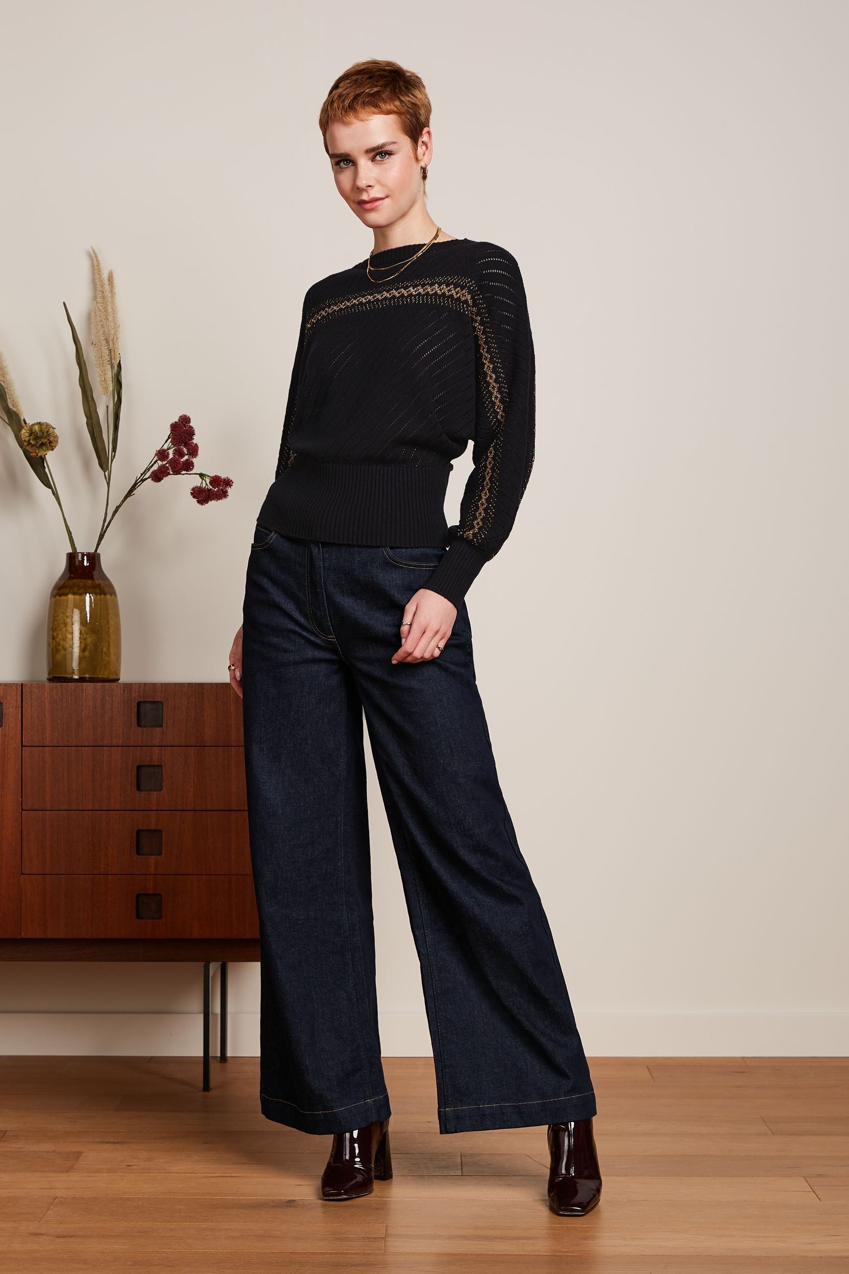 King Louie - Nadia Knit Top Eighties - Black