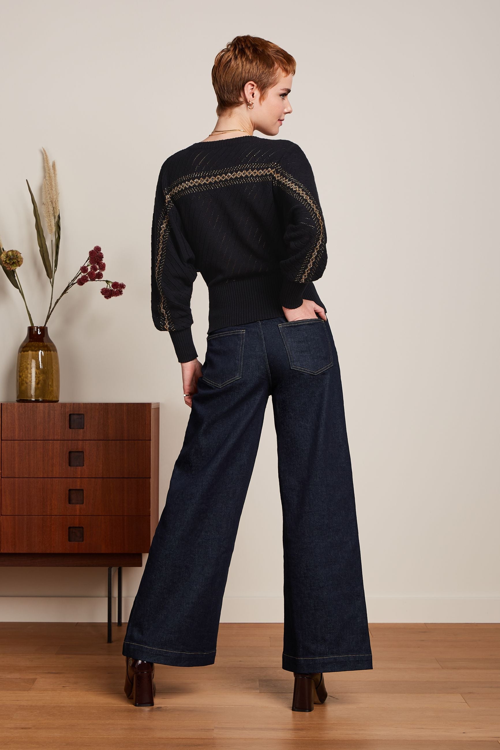 King Louie - Nadia Knit Top Eighties - Black
