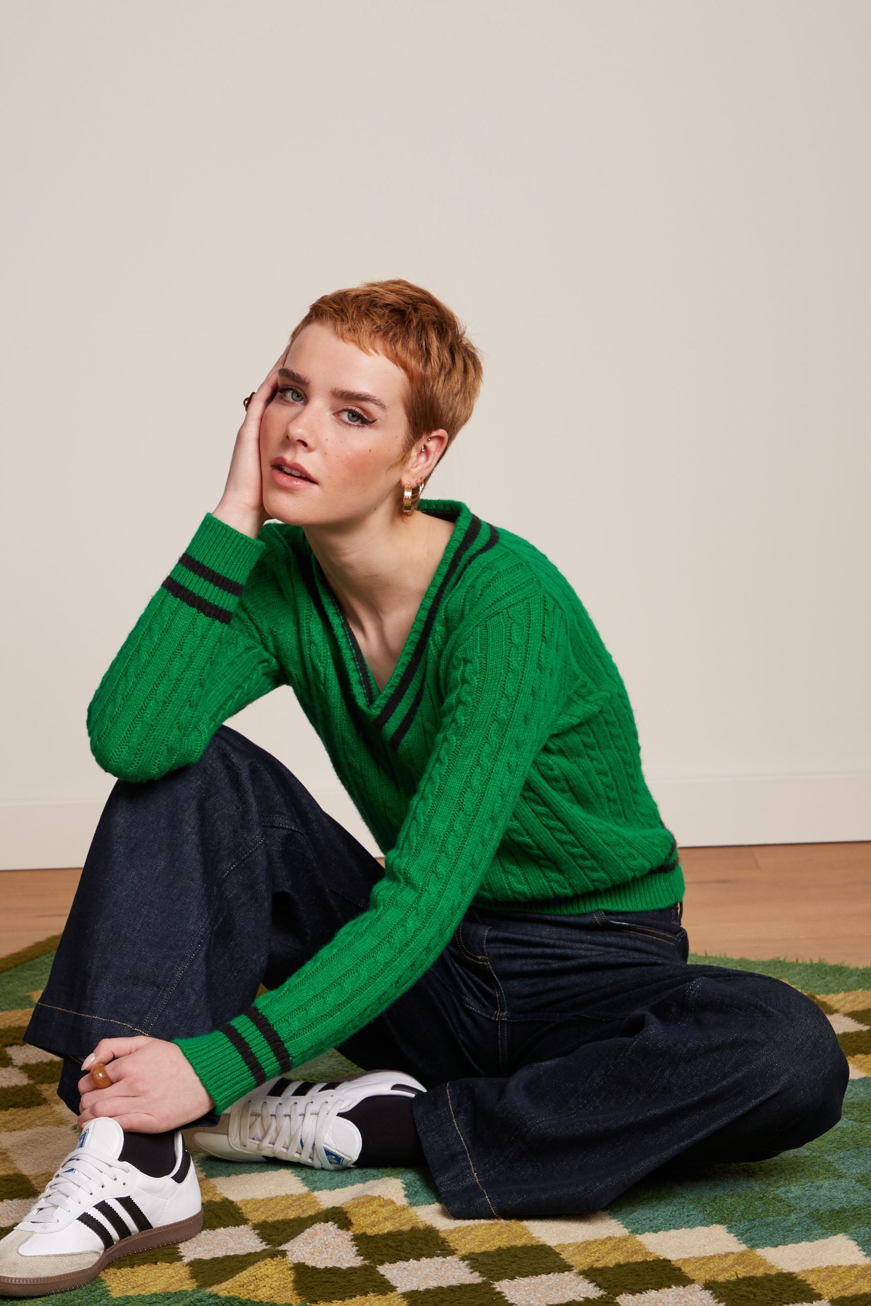 King Louie - V Neck Top College - Very Green