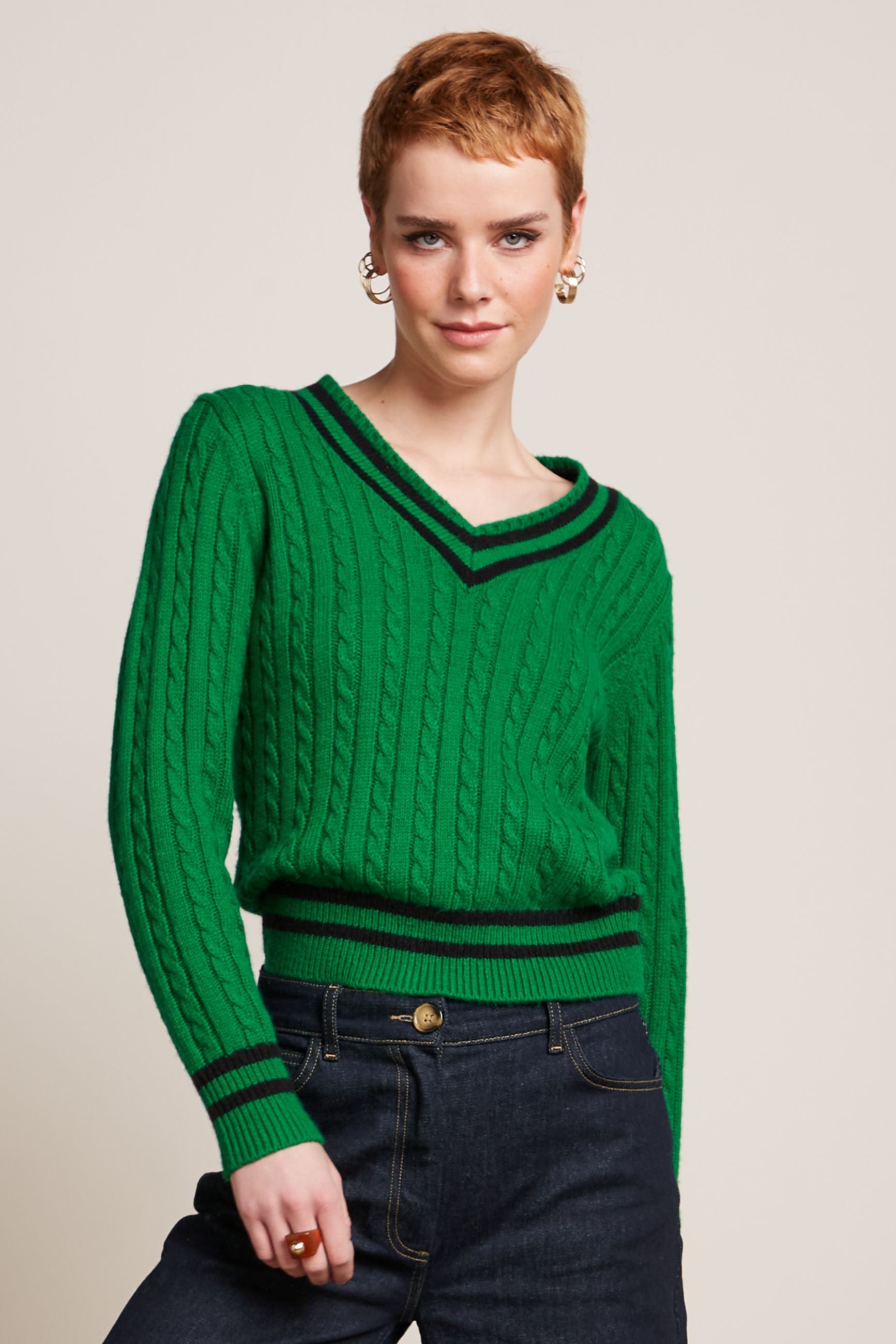 King Louie - V Neck Top College - Very Green