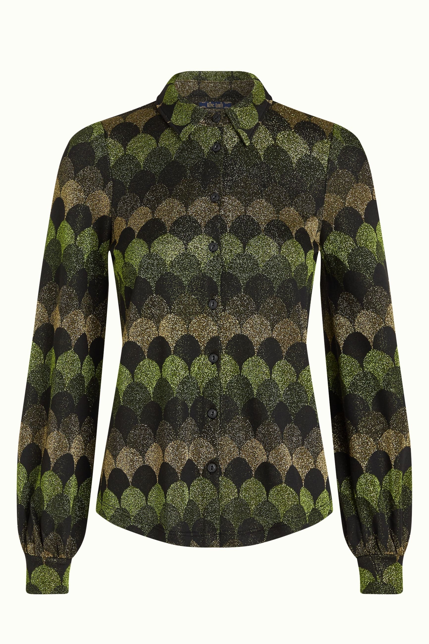 King Louie - Maisie Blouse Diva Jacquard - Olive Green