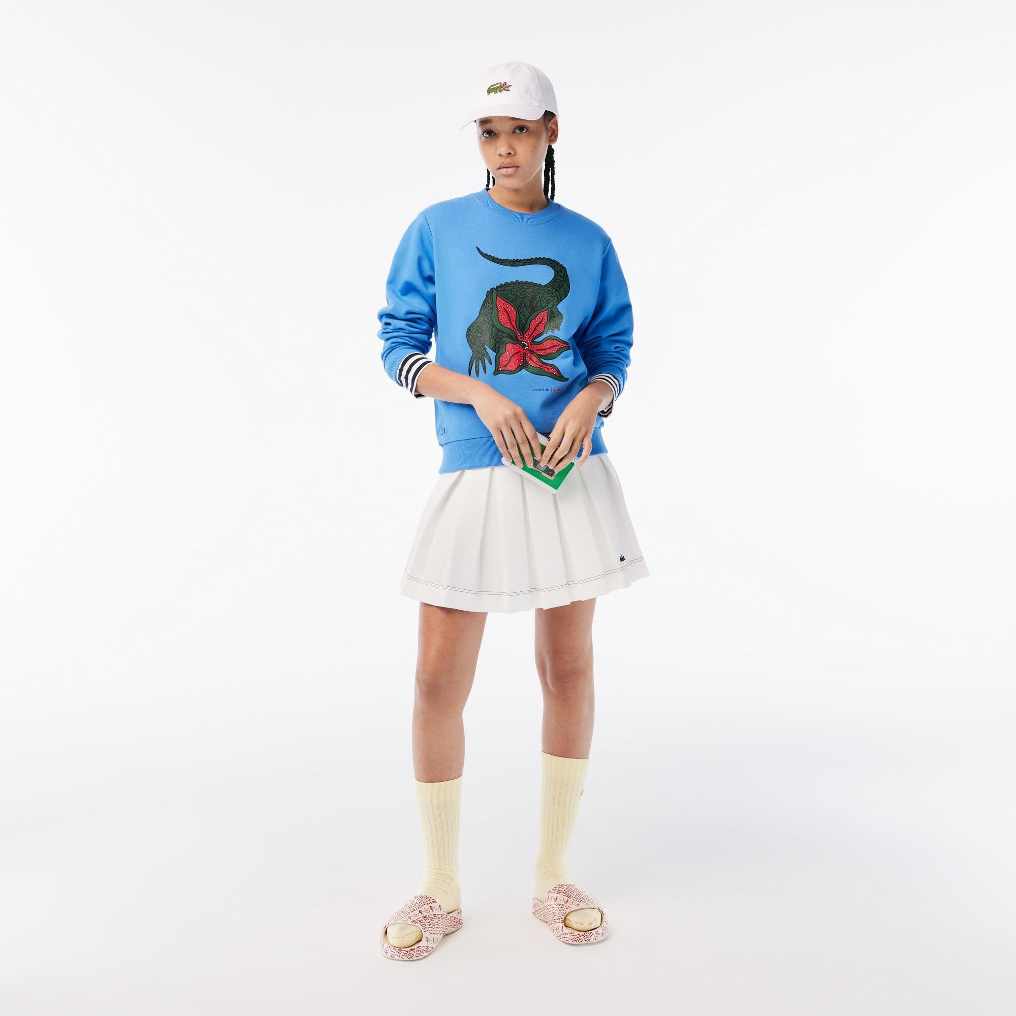 Lacoste - Netflix Loose Fit Organic Cotton Sweatshirt - Blue