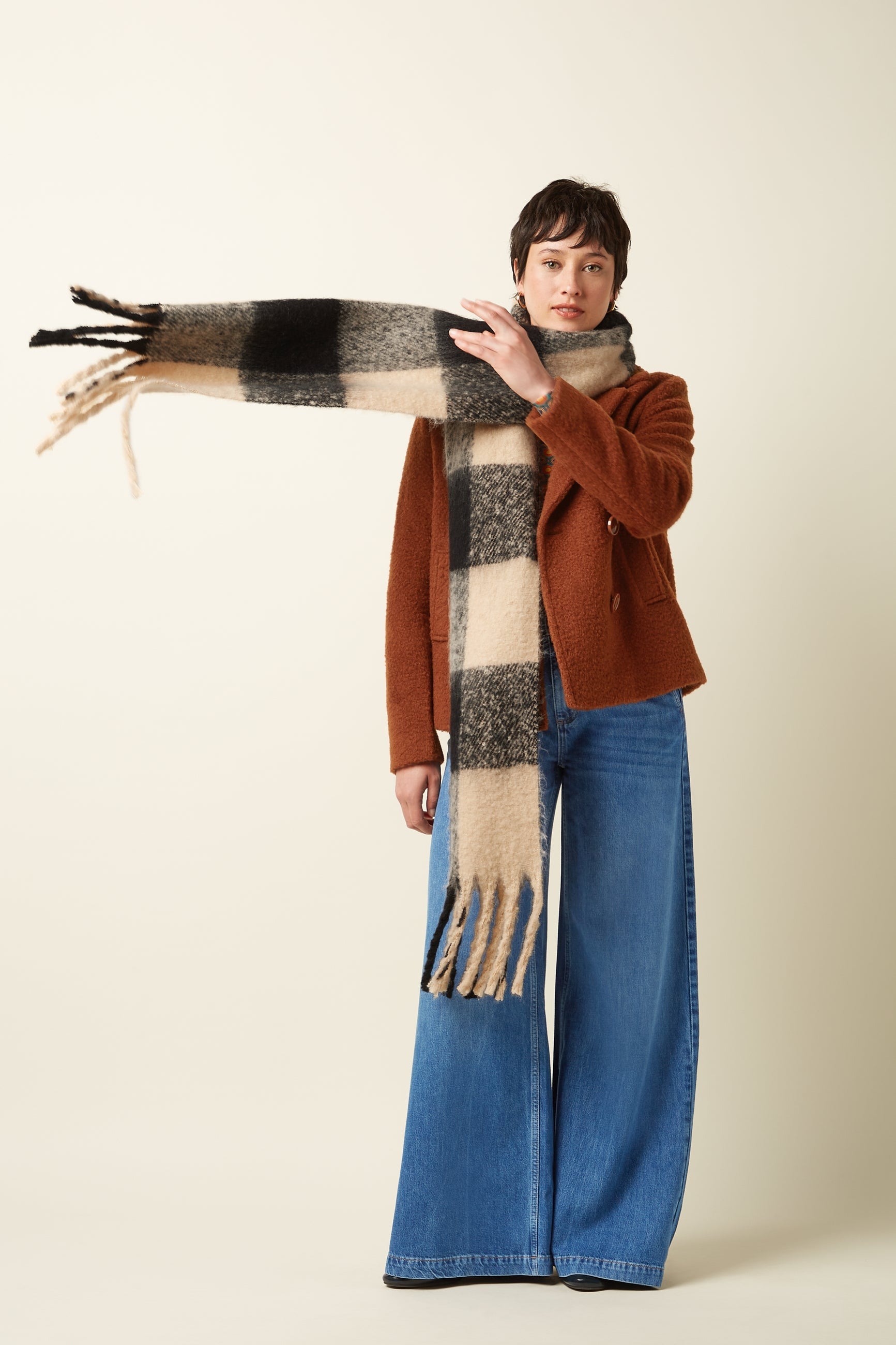 King Louie - Check Scarf Two Tone - Black