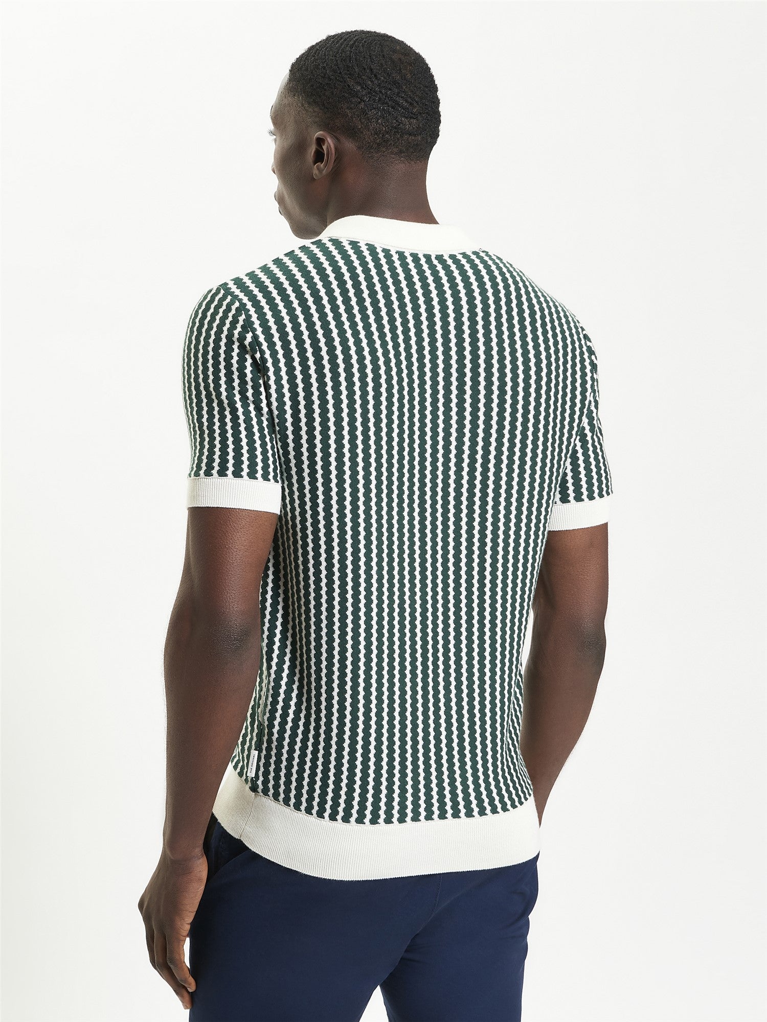 Ben Sherman - Vertical Wave Knitted Polo - Snow White