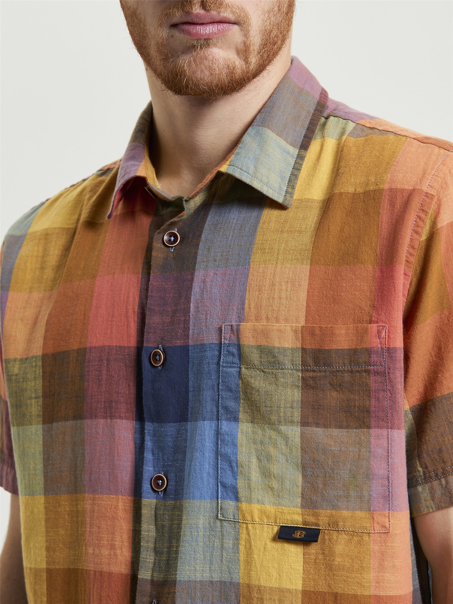 Ben Sherman - Multicolour Check SS Shirt - Sienna