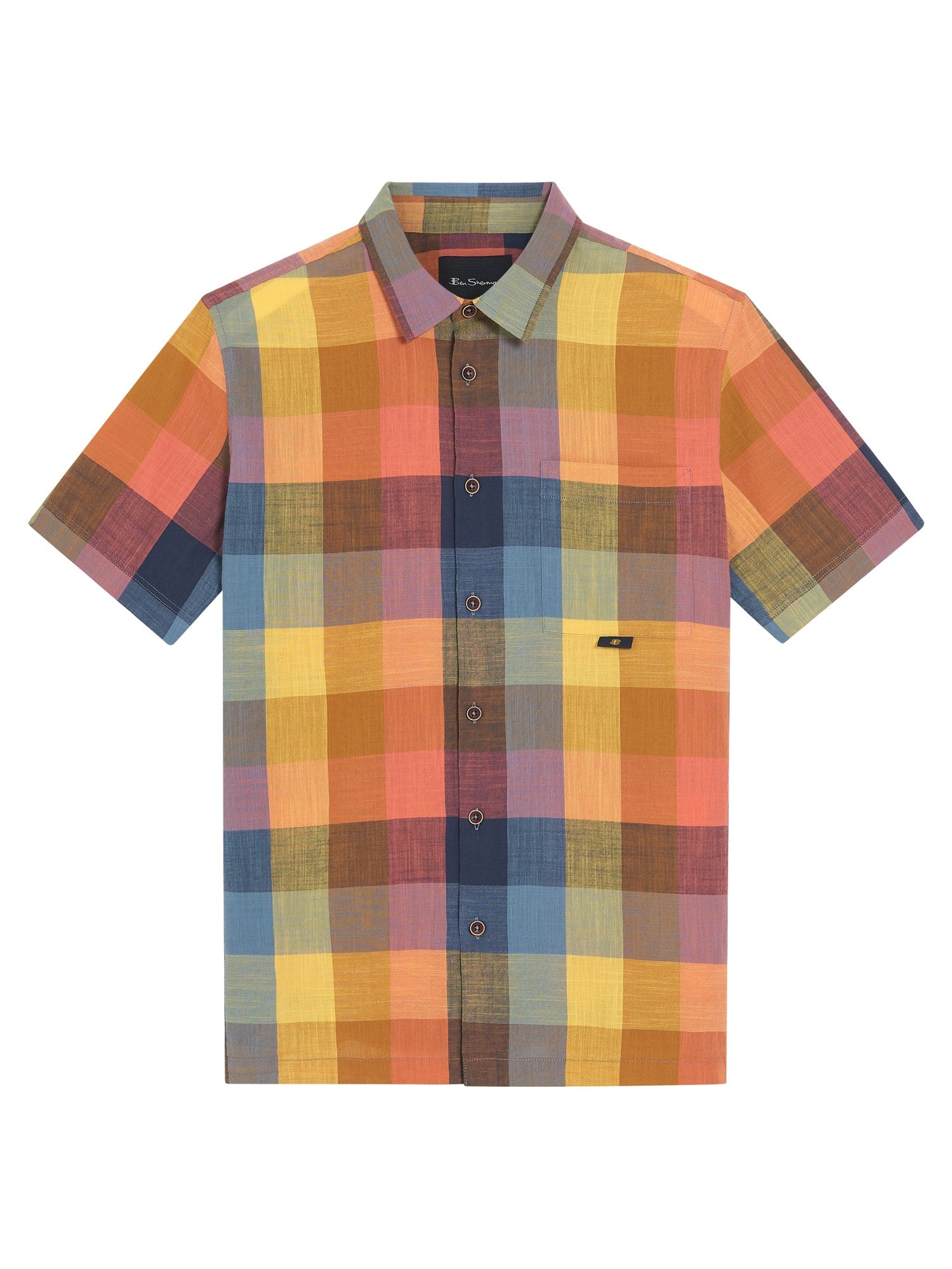 Ben Sherman - Multicolour Check SS Shirt - Sienna