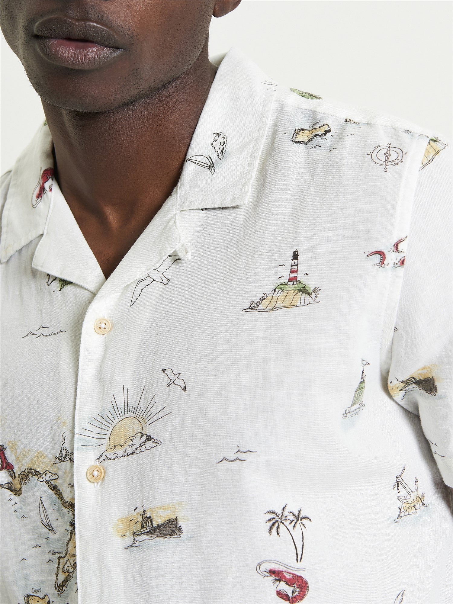 Ben Sherman - Brighton To Amalfi Print SS Shirt - Snow White