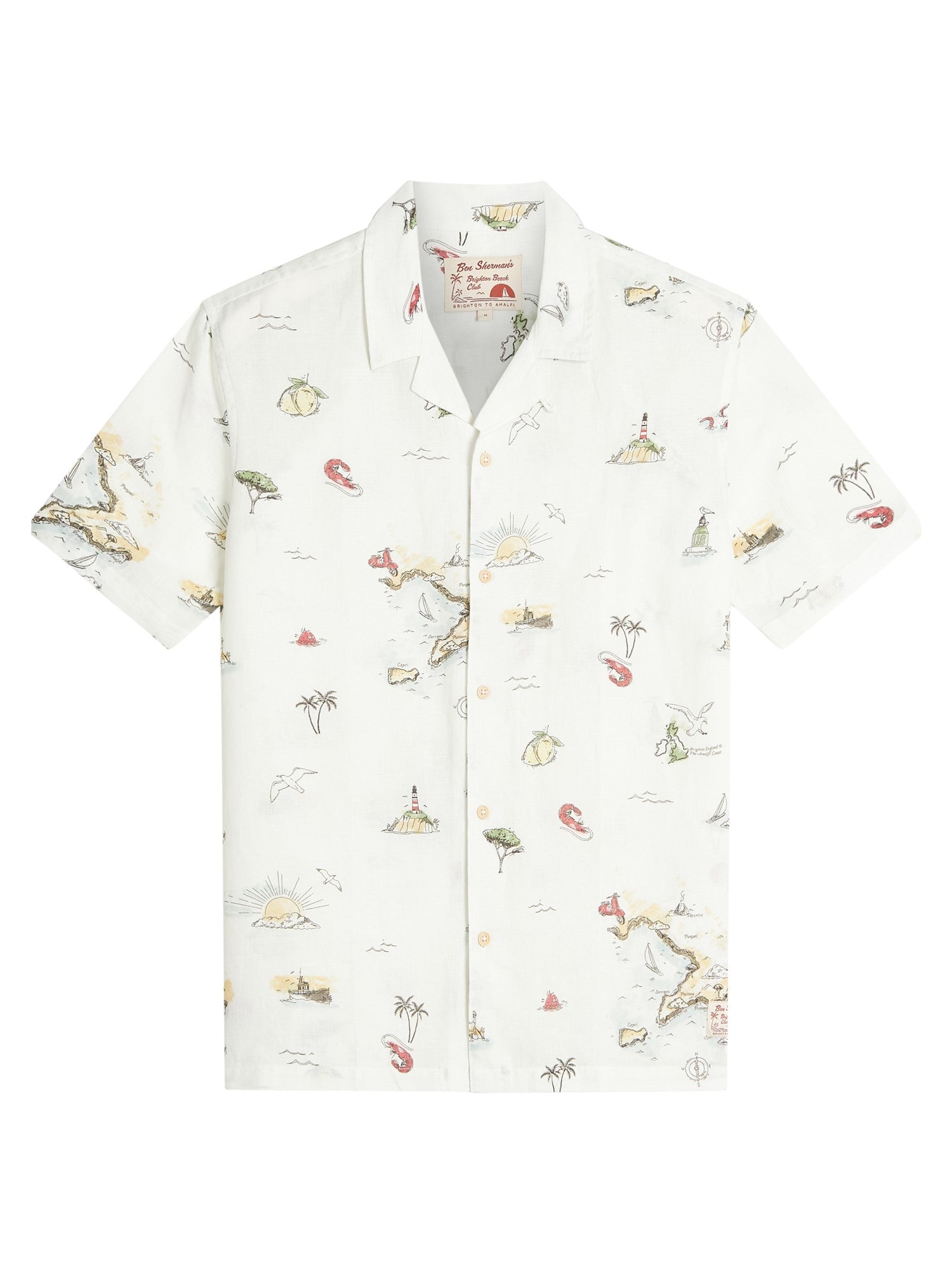 Ben Sherman - Brighton To Amalfi Print SS Shirt - Snow White