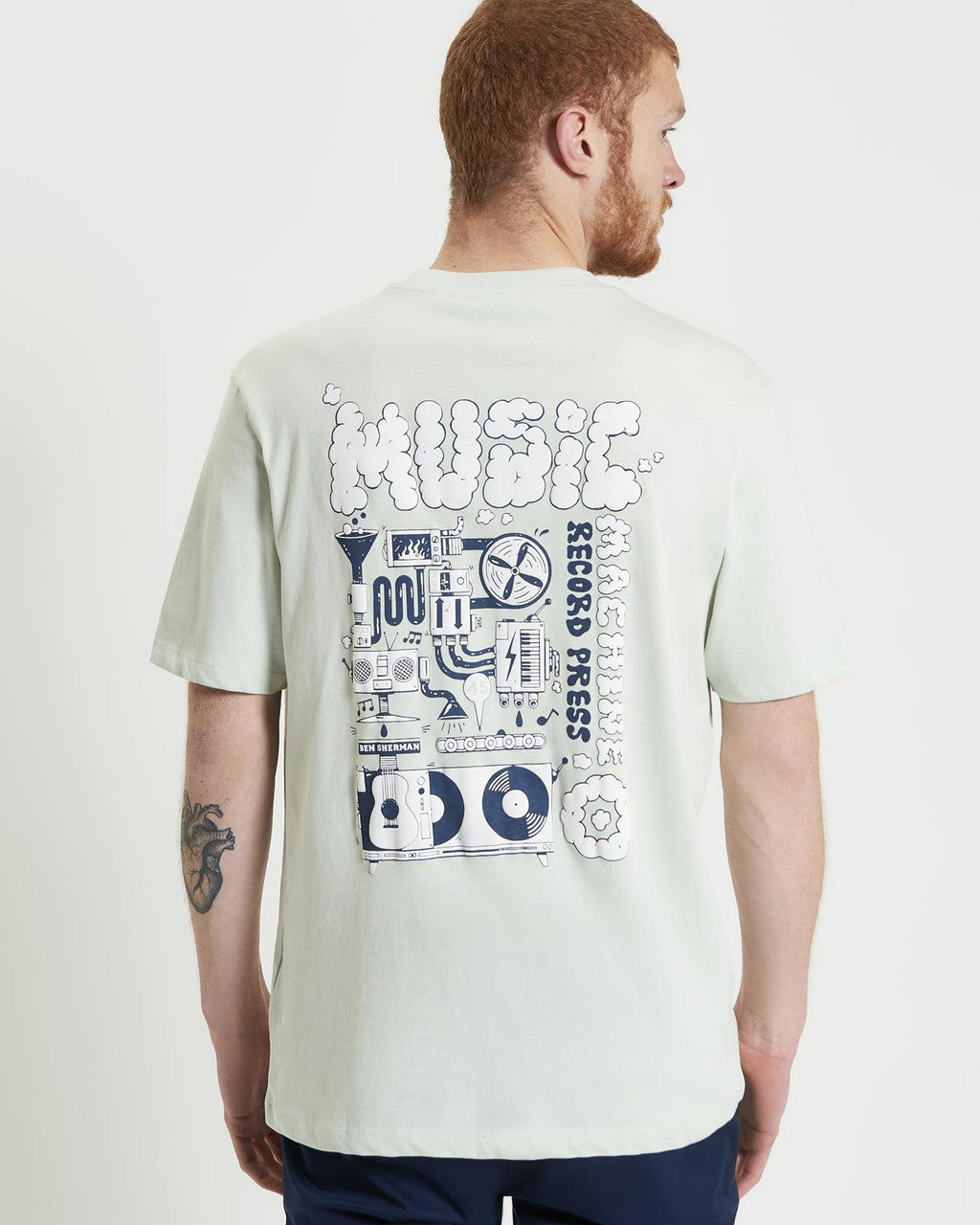 Ben Sherman - Music Machine Record Press Tee - Light Green