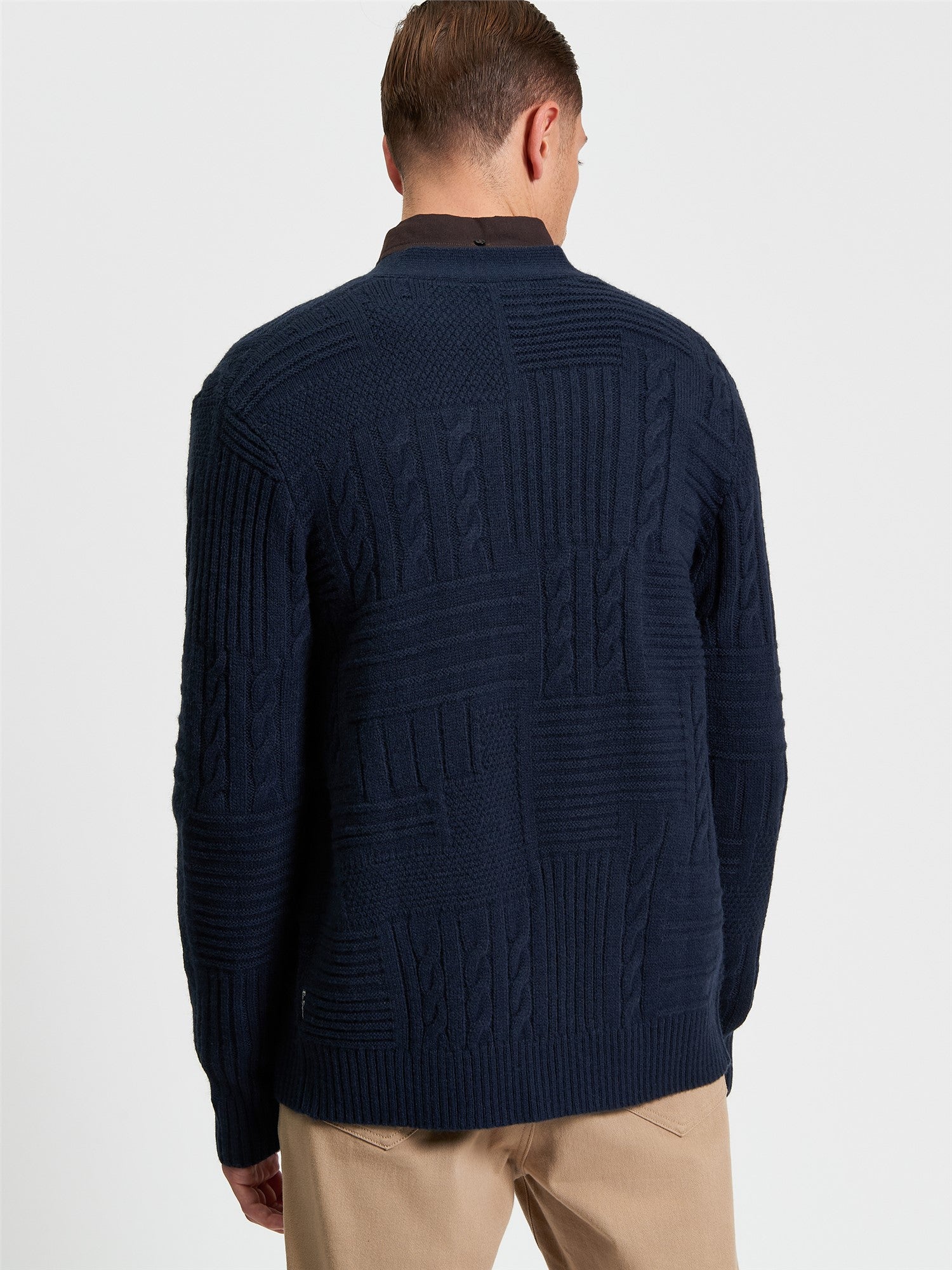 Ben Sherman - Texture Block Cardigan - Dark Navy