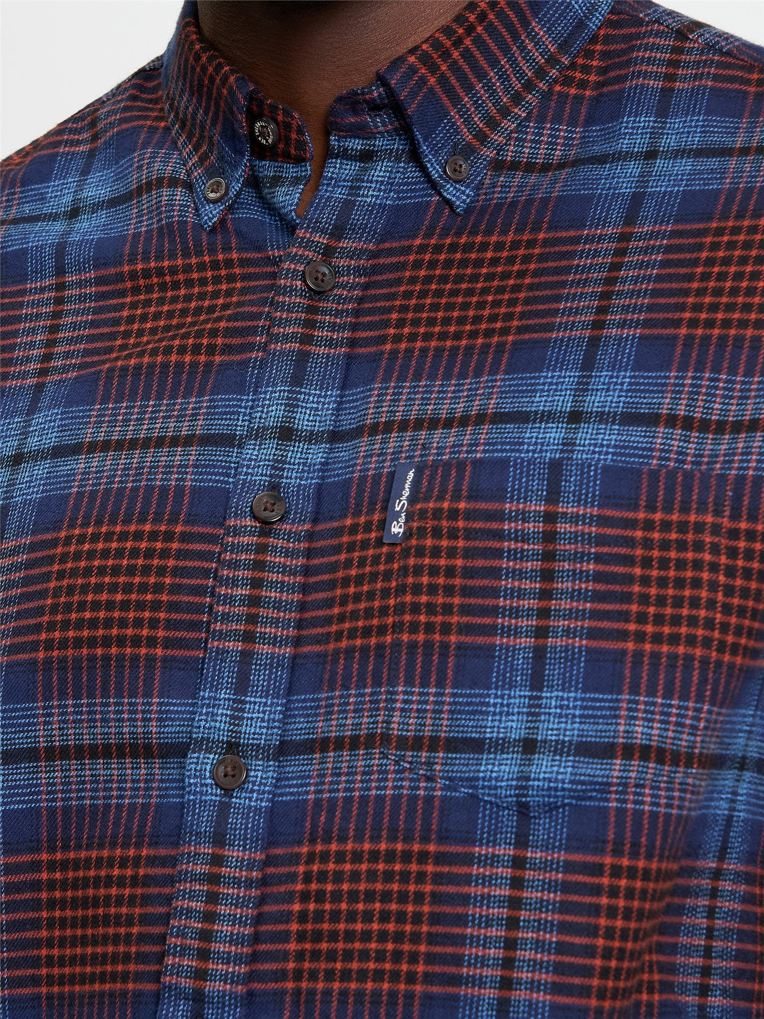 Ben Sherman - Ombre Check LS Shirt - Marine