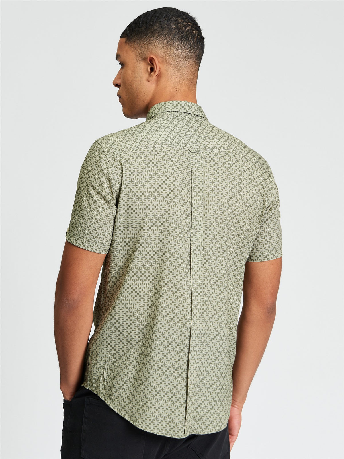 Ben Sherman - Linear Geo Print SS Shirt - Loden