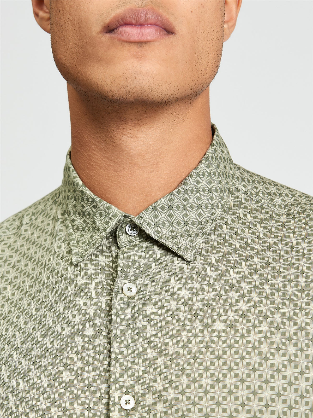 Ben Sherman - Linear Geo Print SS Shirt - Loden
