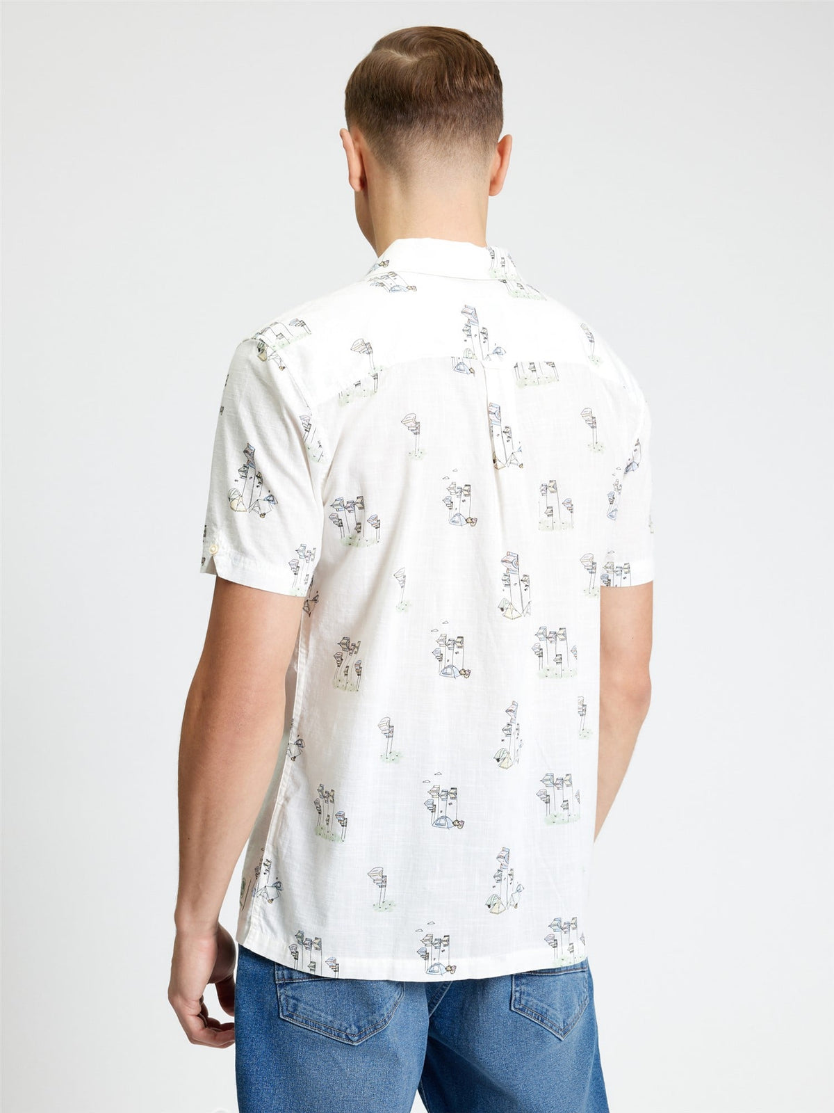 Ben Sherman - Festival Camping Print SS Shirt - Snow White