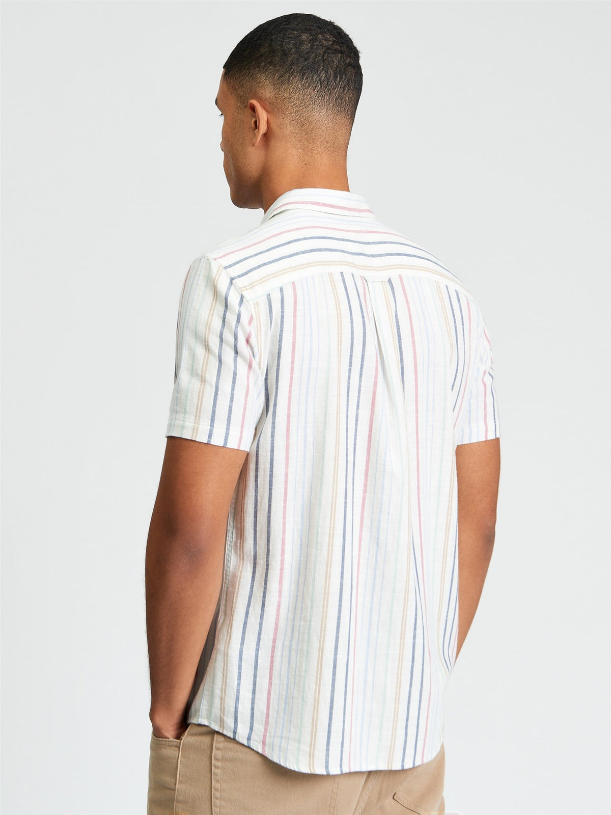Ben Sherman - Texture Stripe SS Shirt - Snow White