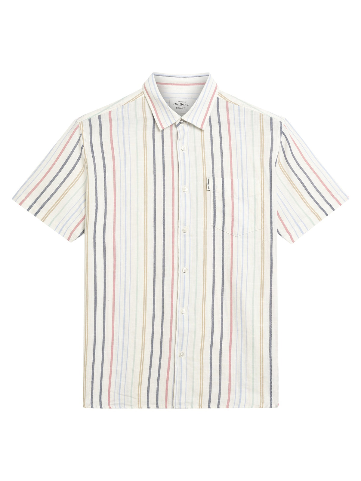 Ben Sherman - Texture Stripe SS Shirt - Snow White