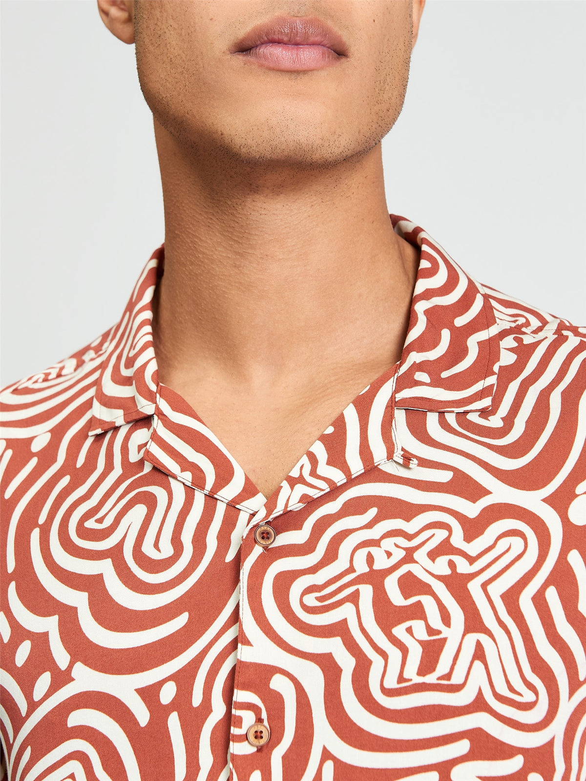 Ben Sherman - Dancer Geo Print SS Shirt - Cinnamon