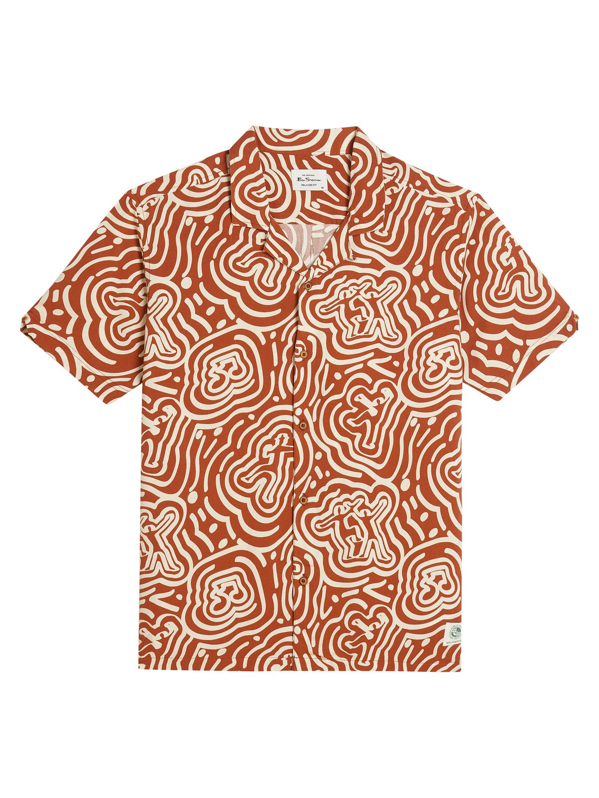 Ben Sherman - Dancer Geo Print SS Shirt - Cinnamon