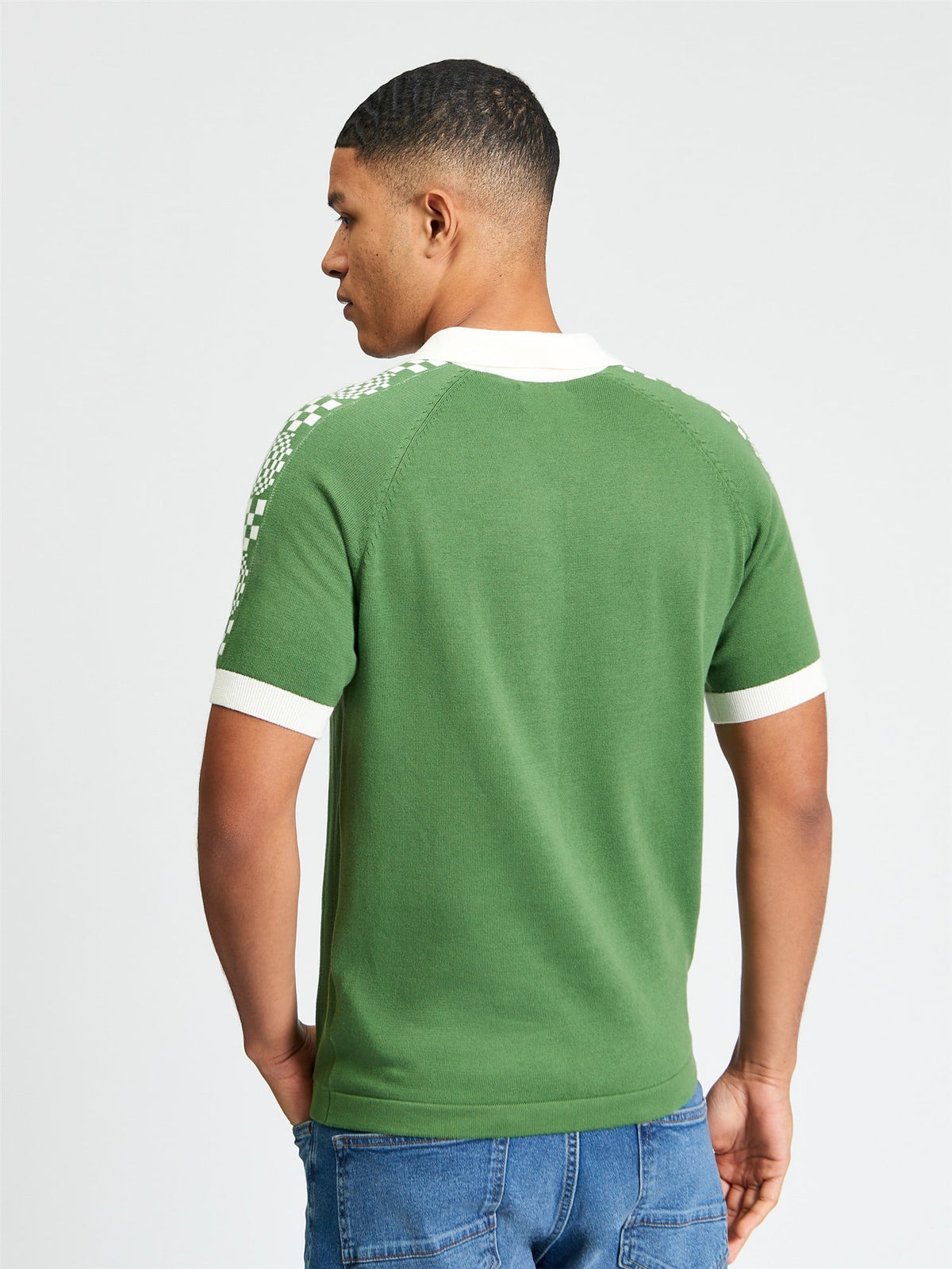 Ben Sherman - Retro Sport Open Neck Knitted Polo - Fraser Green