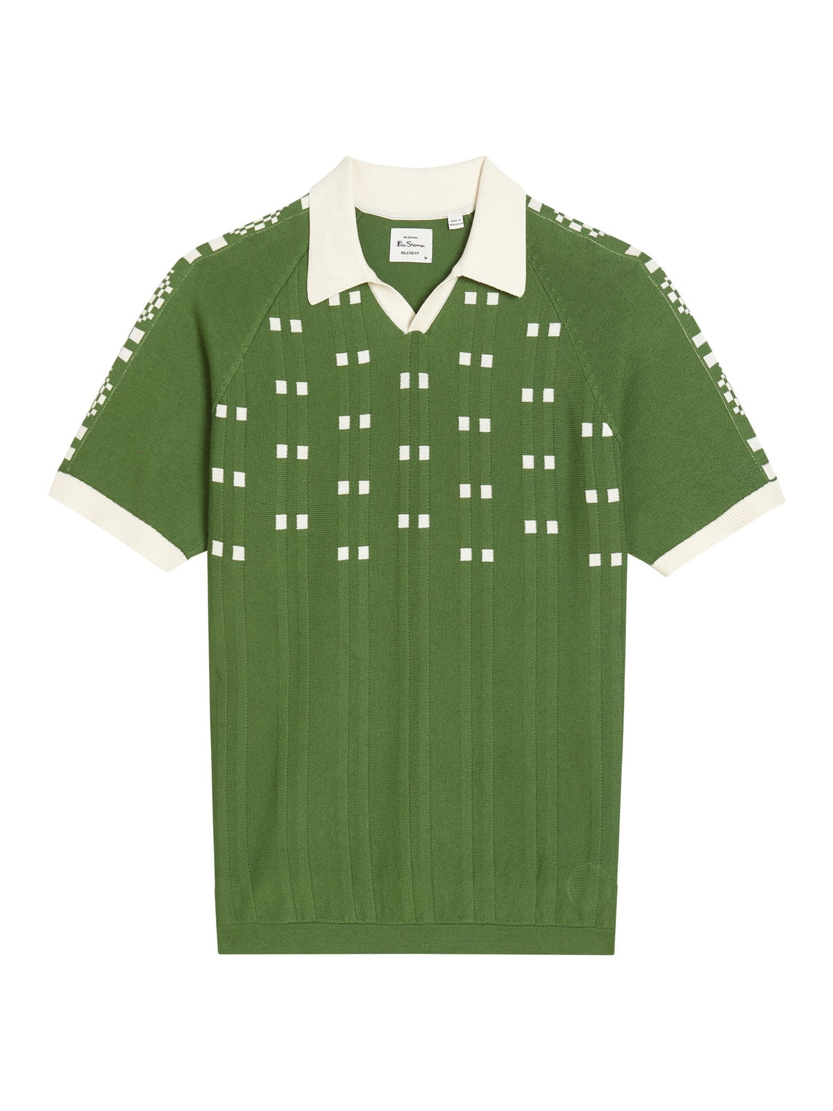 Ben Sherman - Retro Sport Open Neck Knitted Polo - Fraser Green