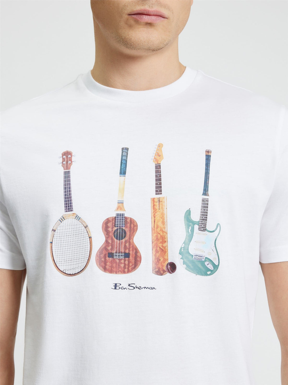 Ben Sherman - Jumble Guitars Tee - White