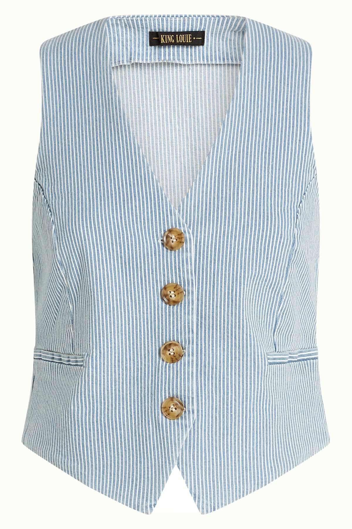 King Louie - Bianca Gilet - Denim Blue Corner Stripe