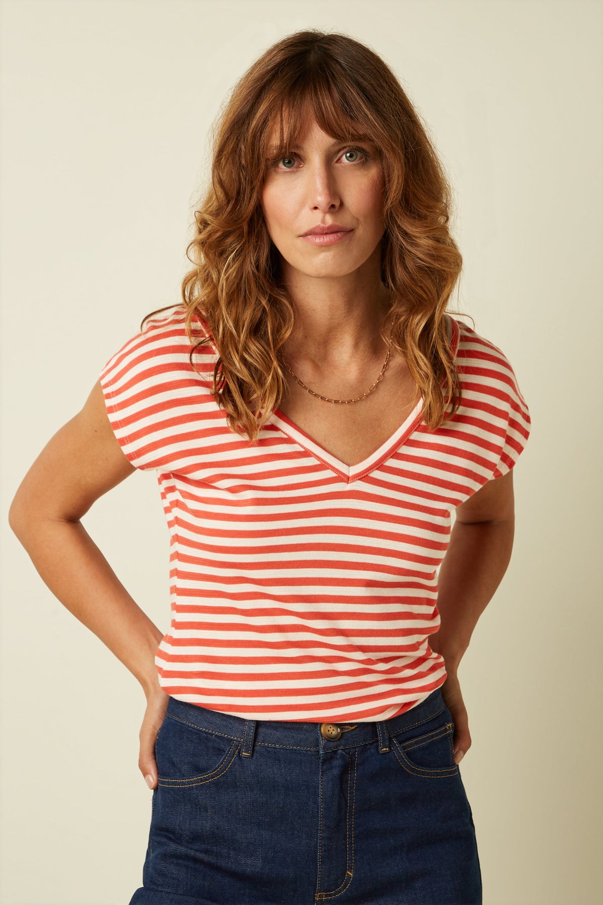 King Louie - Double V Top Chopito Stripe - Summer Fig