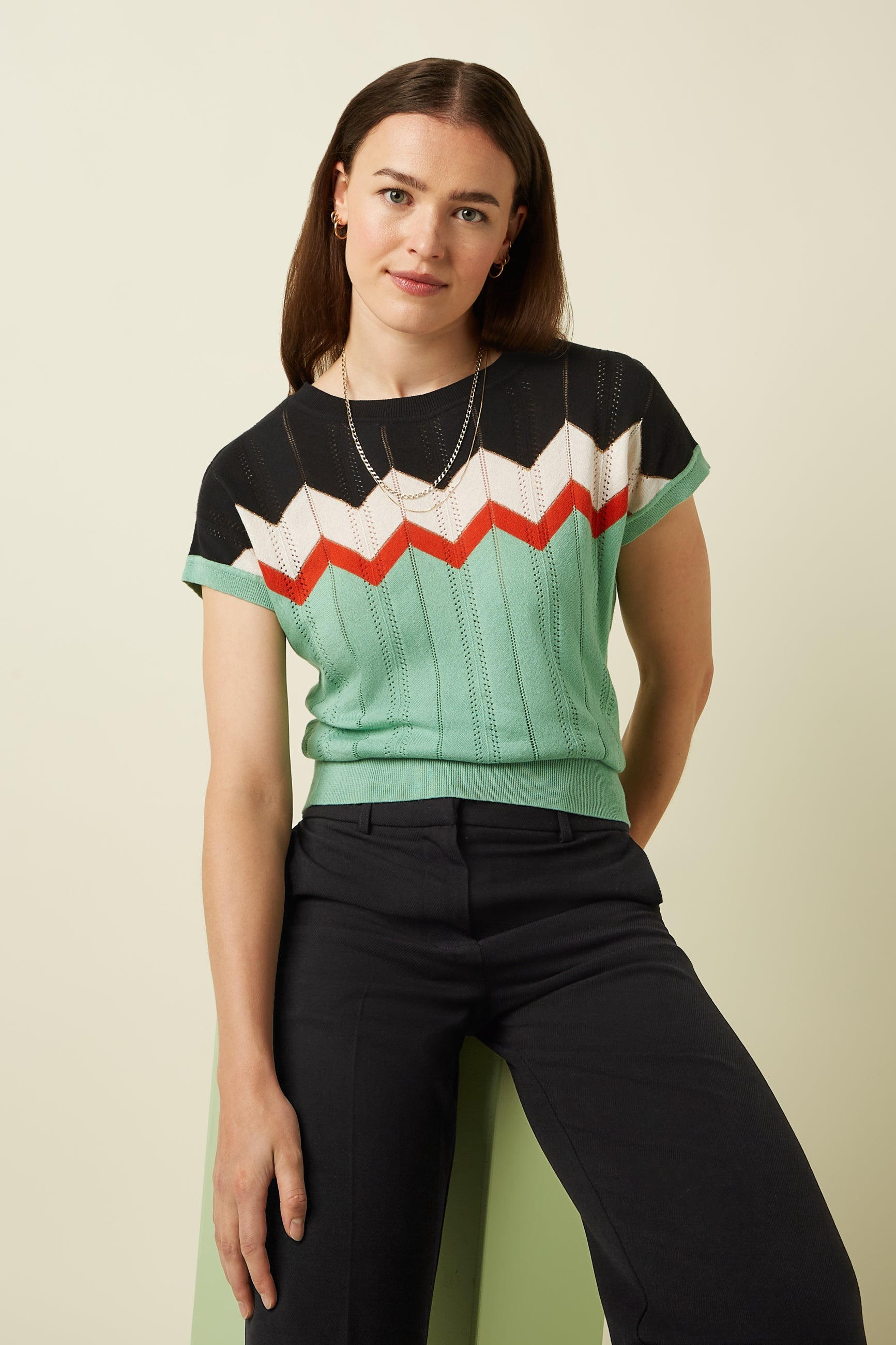 King Louie - Boatneck Top Nova - Minty Meadow