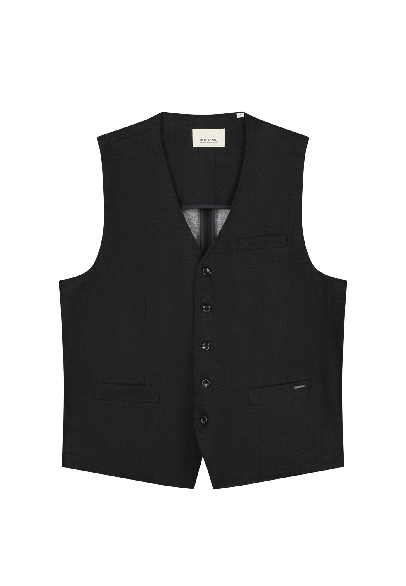 Dstrezzed - Travel Check Waistcoat - Raven