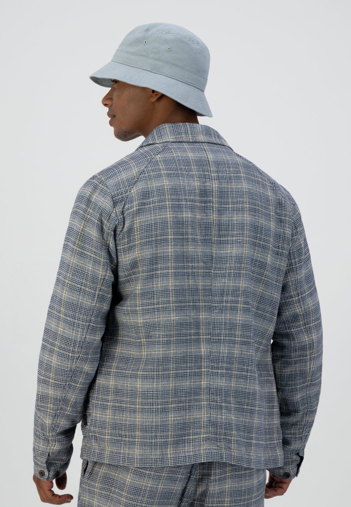 Dstrezzed - Fancy Check Railway Jacket - Light Grey