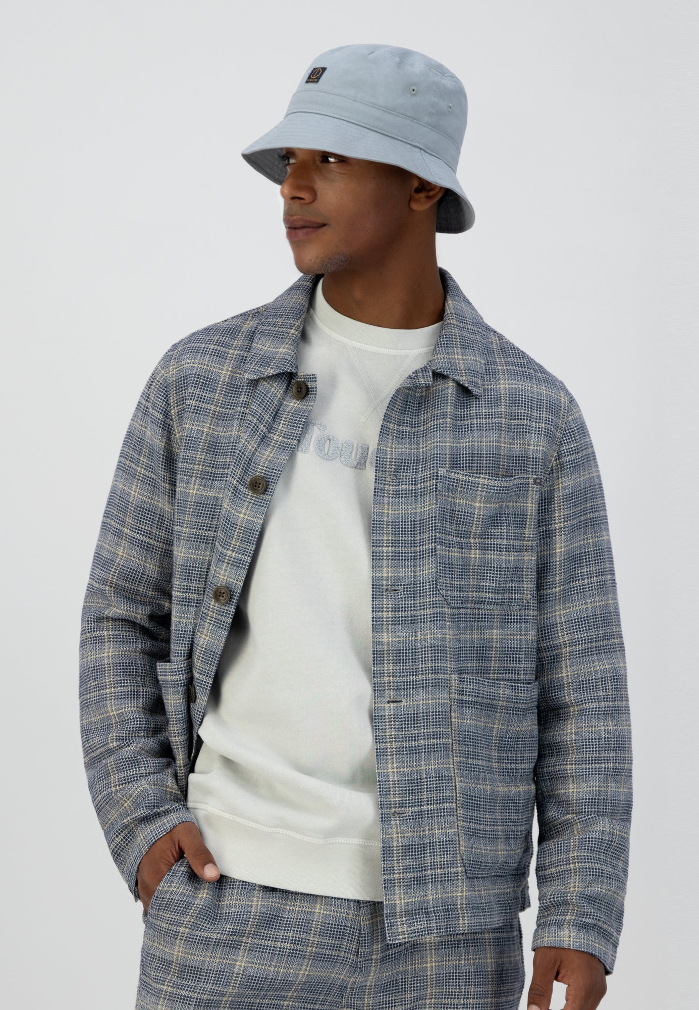 Dstrezzed - Fancy Check Railway Jacket - Light Grey